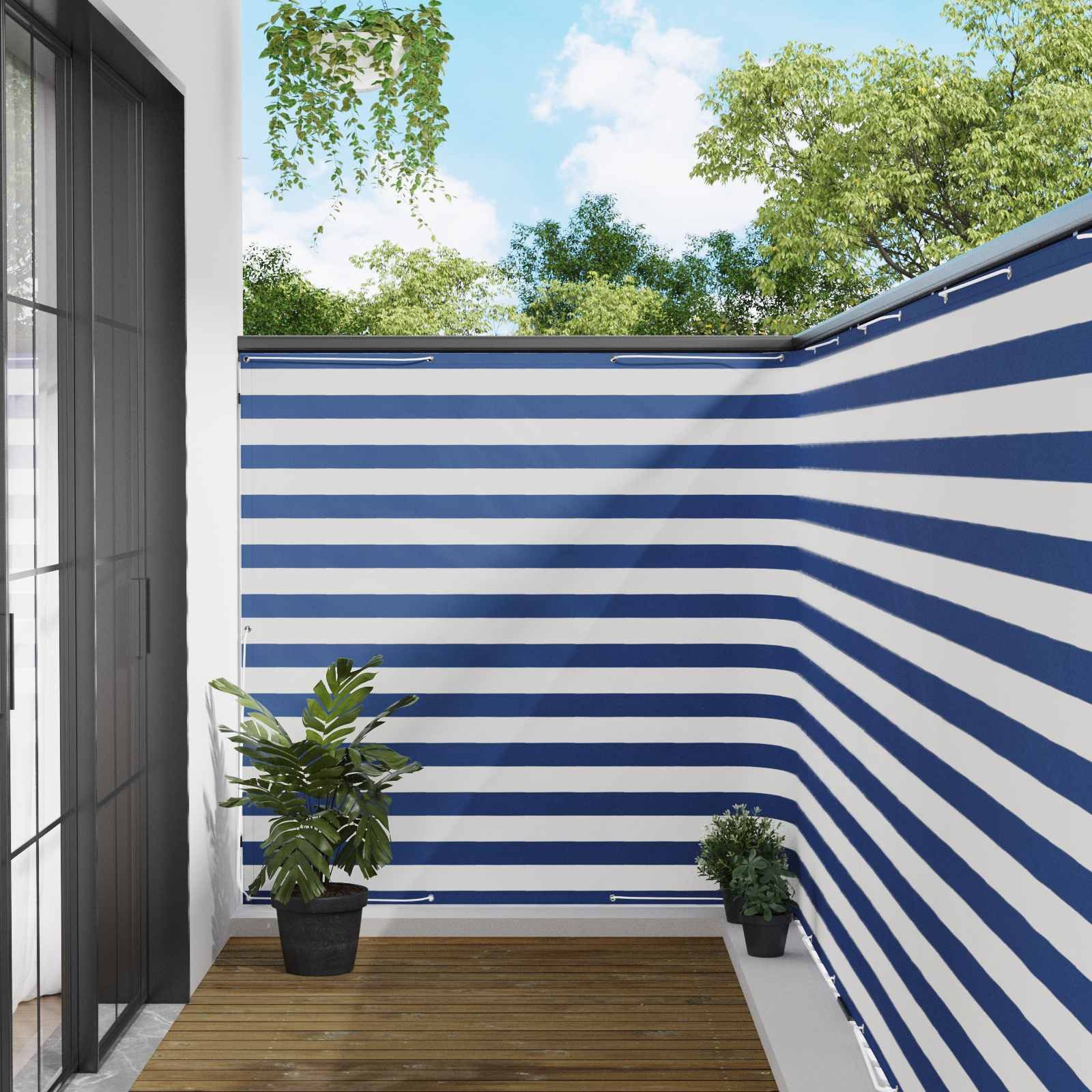 vidaXL Balkonsichtschutz Balkon Sichtschutz 150 x 500 cm Stoff mit PU-Beschichtung (1-St)