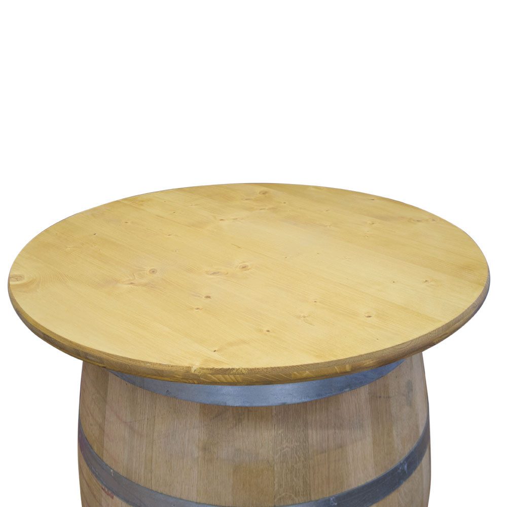 Temesso Stehtisch Weinfass als Stehtisch mit Tischplatte Eiche Lasur - Platte: D 80 cm