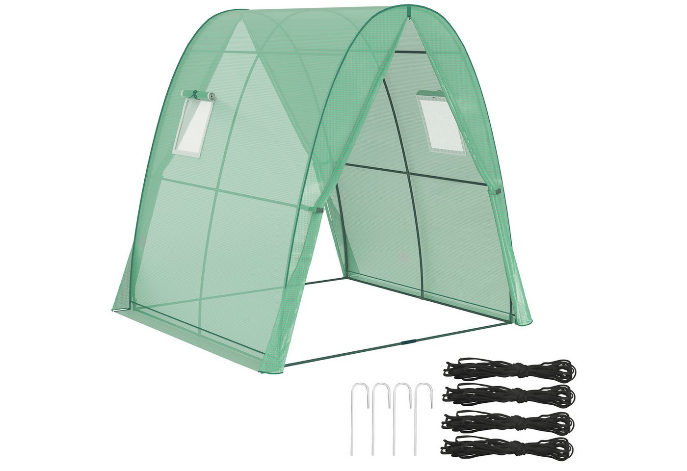 Outsunny Foliengewächshaus mit Rolltür, 2 Fernster, winterfest, aus Stahl, BxTxH: 180 x 180 x 200 cm, BxLxH: 76 x 180 x 200 cm, Gewächshaus 1-St., Folien Treibhaus, für Balkon, Garten, für Tomaten, Gemüse, Grün grün Outsunny Foliengewächshaus mit Rolltür, 2 Fernster, winterfest, aus Stahl, BxTxH: 180 x 180 x 200 cm, BxLxH: 76 x 180 x 200 cm, Gewächshaus 1-St., Folien Treibhaus, für Balkon, Garten, für Tomaten, Gemüse, Grün grün