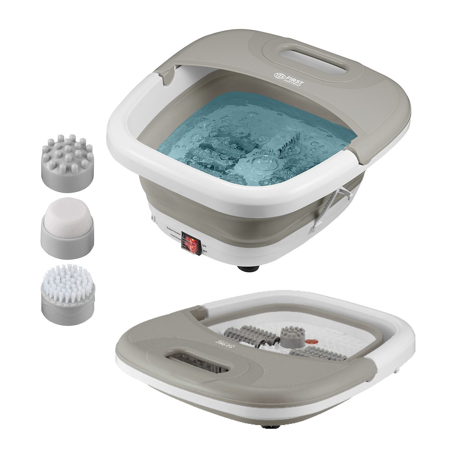 Fußmassagegerät Klappbares Fußsprudelbad, mit Heizung, Infrarotlicht, 450W