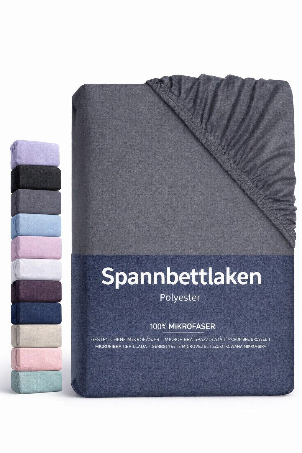 BRB HOME Spannbettlaken Spannbettlaken Gebürstete Mikrofaser, Polyester, Gummizug: Rundum, (1 Stück), Polyester für Boxspringbett und Topper bis 30 cm