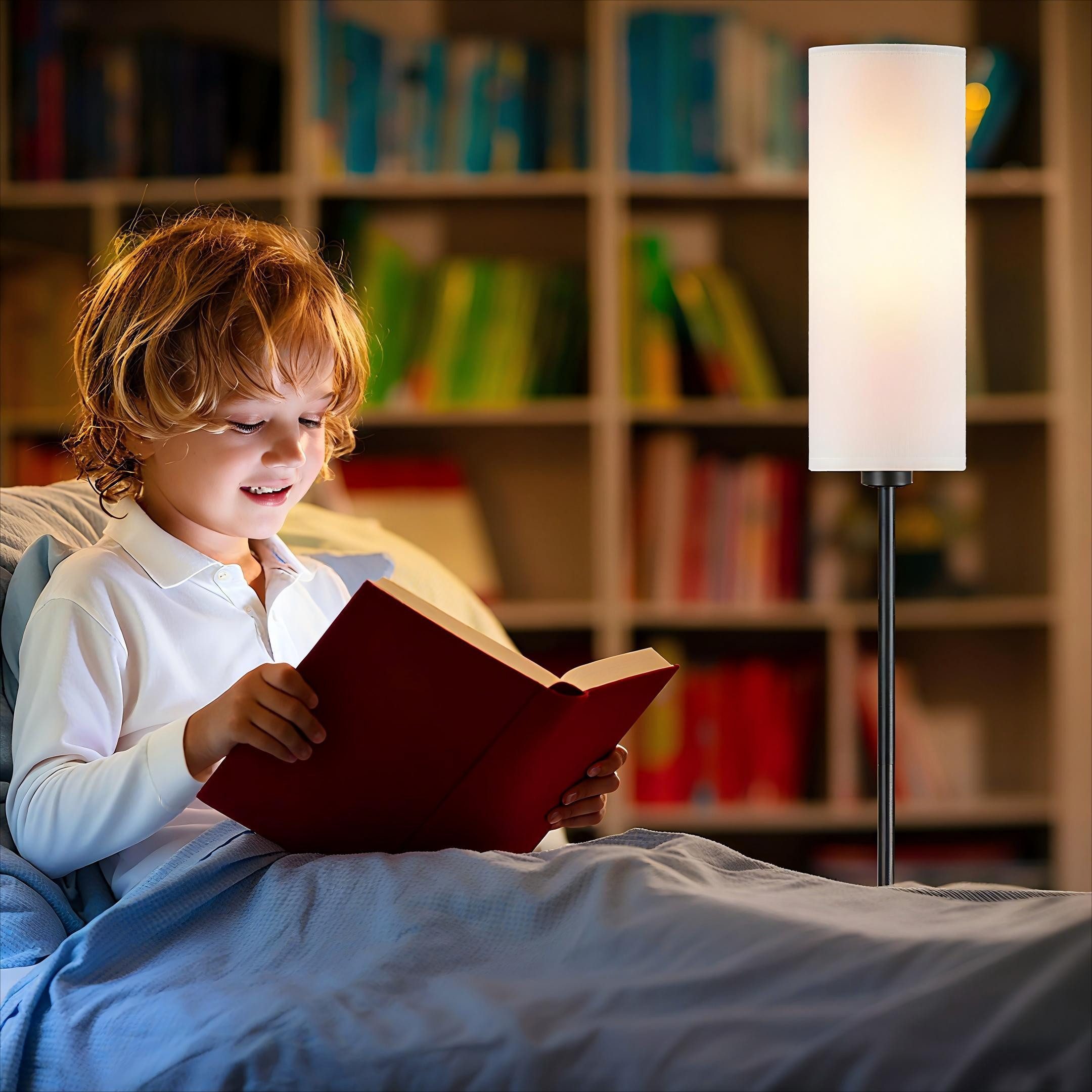 Ophy Stehlampe Stehlampe modern mit Fernbedienung – dimmbar, Fußschalter, inkl. 9 W LED, für Wohnzimmer & Raumecken – Bild 4 von 5