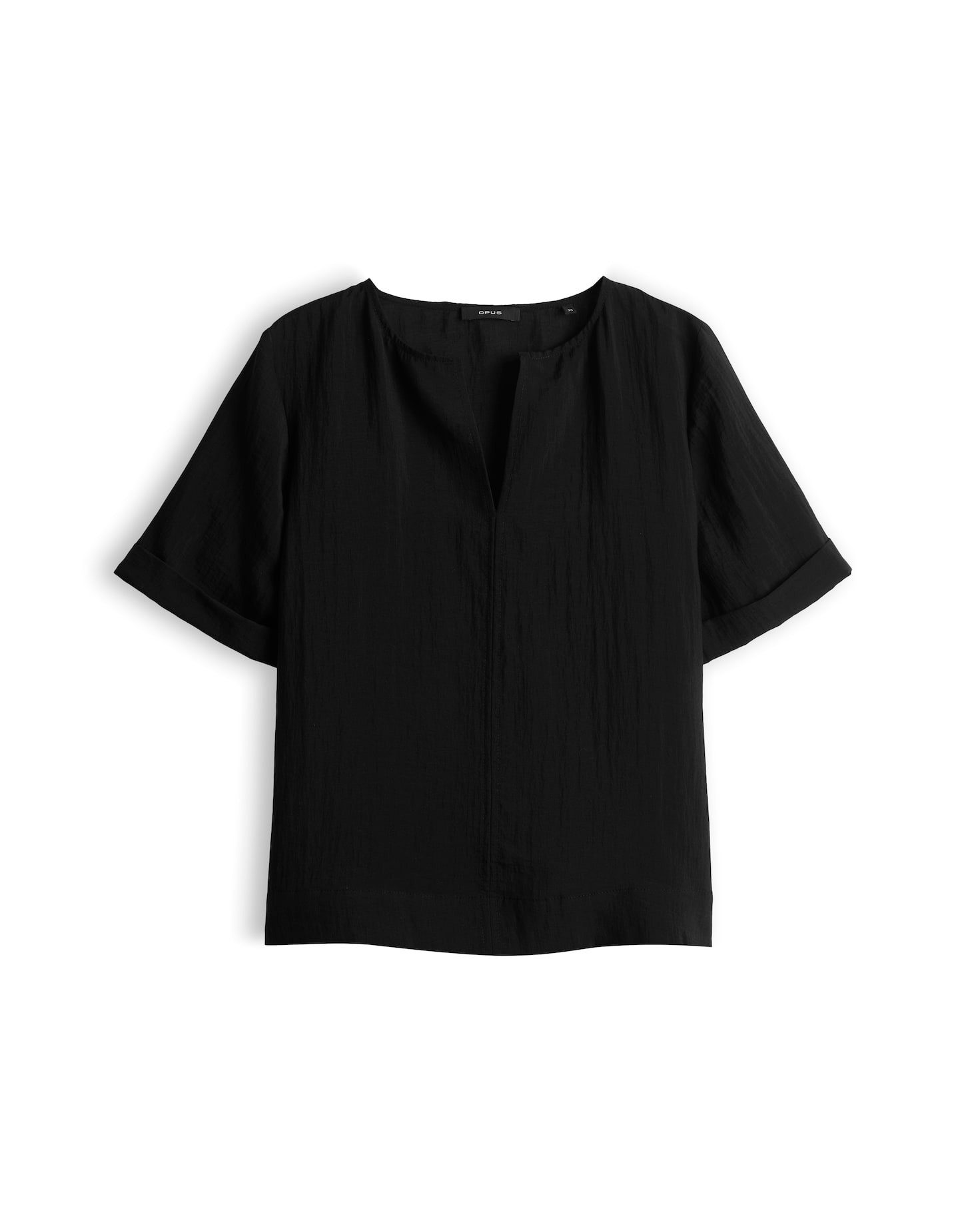 OPUS Shirtbluse Bluse aus strukturierter Webware mit Boxy Fit Kleine Schlitze für einen modernen Look