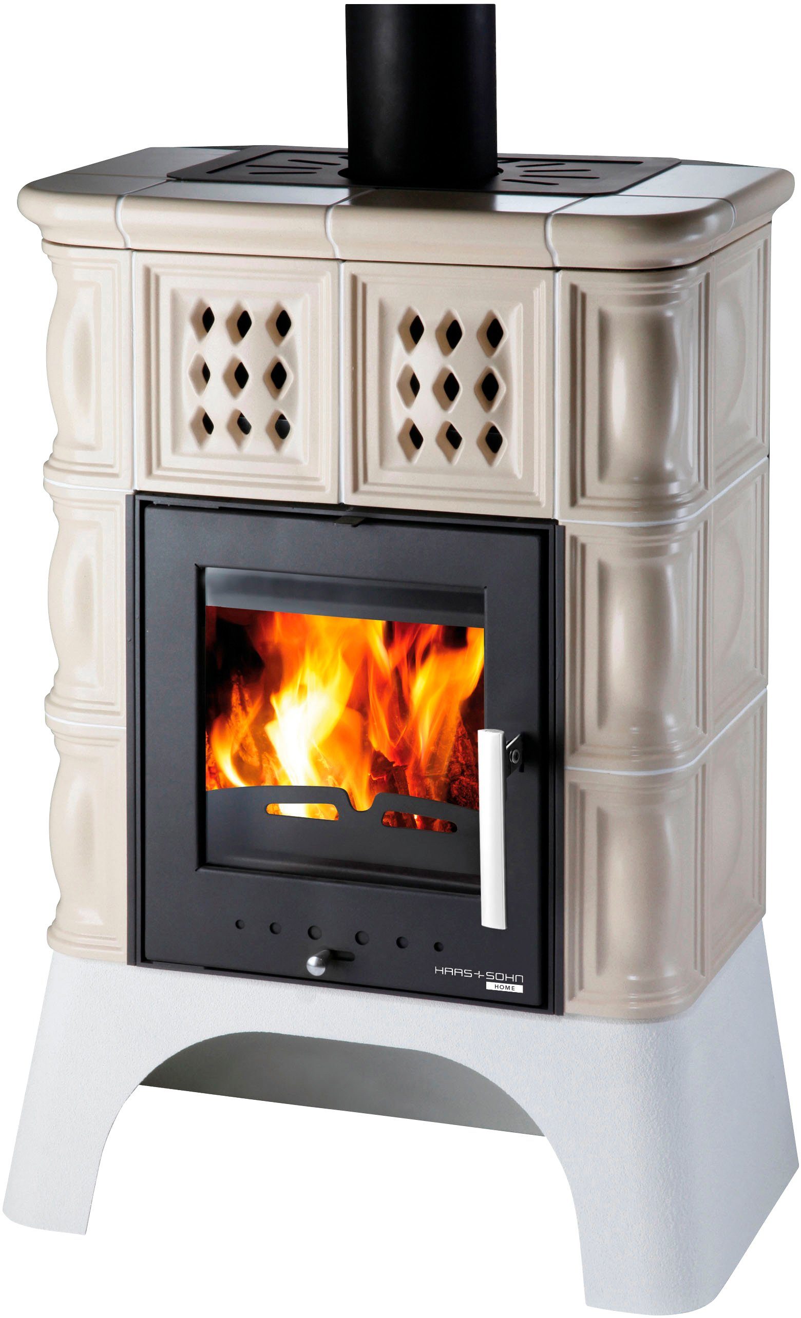 Haas + Sohn Kaminofen »TREVISO II 339.15 perl-schwarz/creme«, 8 kW
