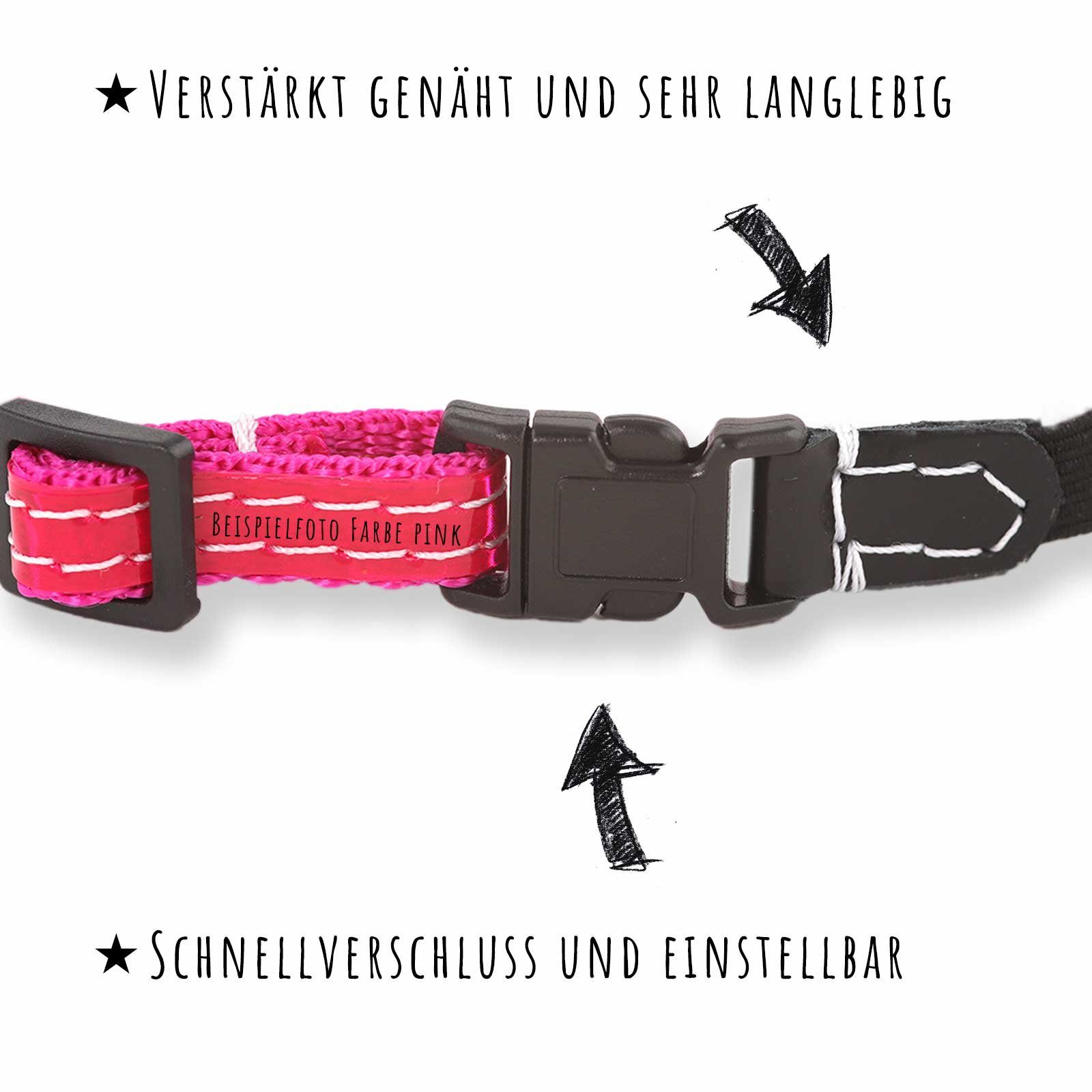 Monkimau Hunde-Halsband Katzenhalsband reflektierend mit Glocke