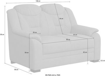 COTTA 2-Sitzer Marcus, Bequemer 2-Sitzer in klassischem Design mit hoher Rückenlehne