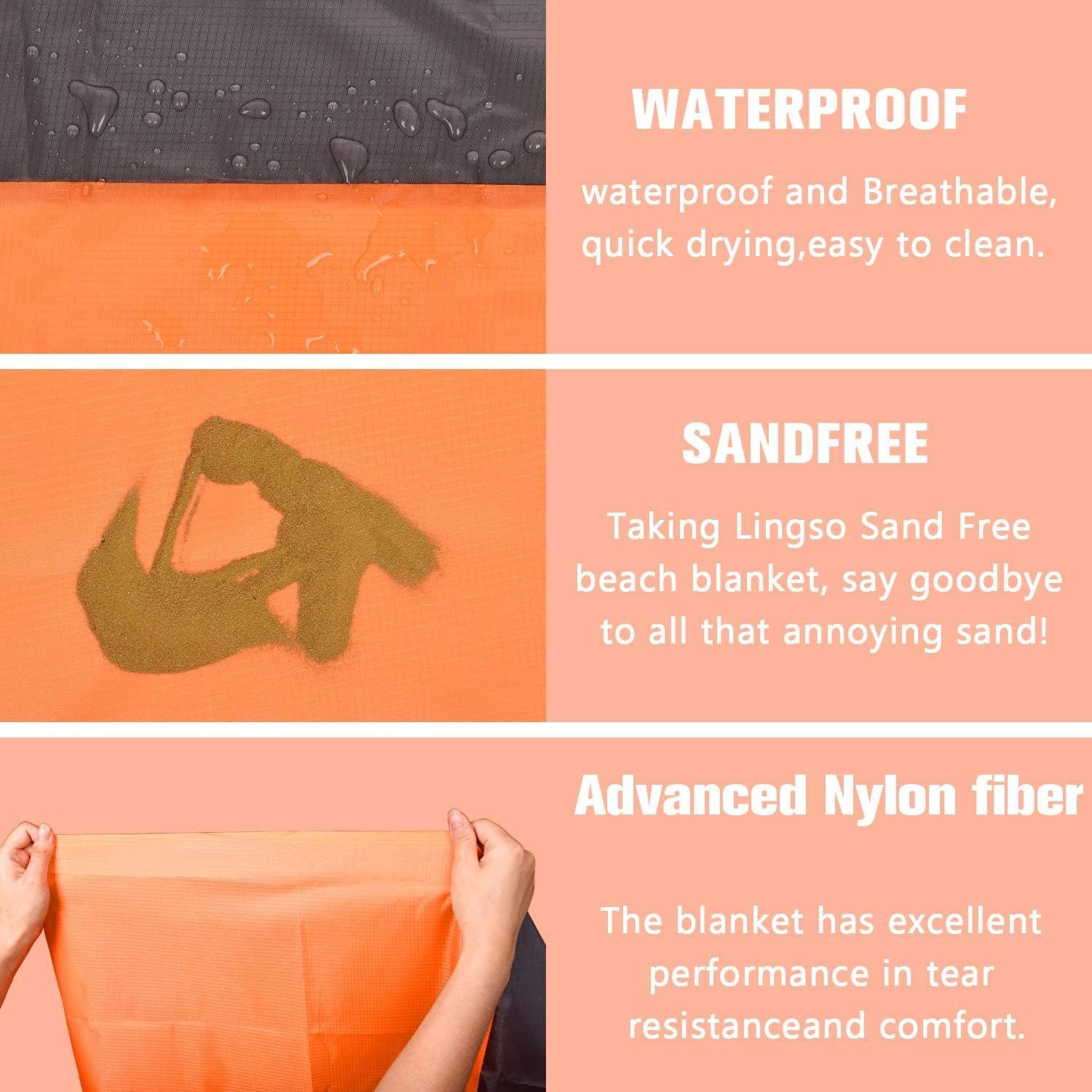 Picknickdecke, Diyarts, Strandmatte, Übergröße, wasserdicht, sanddicht, klappbar