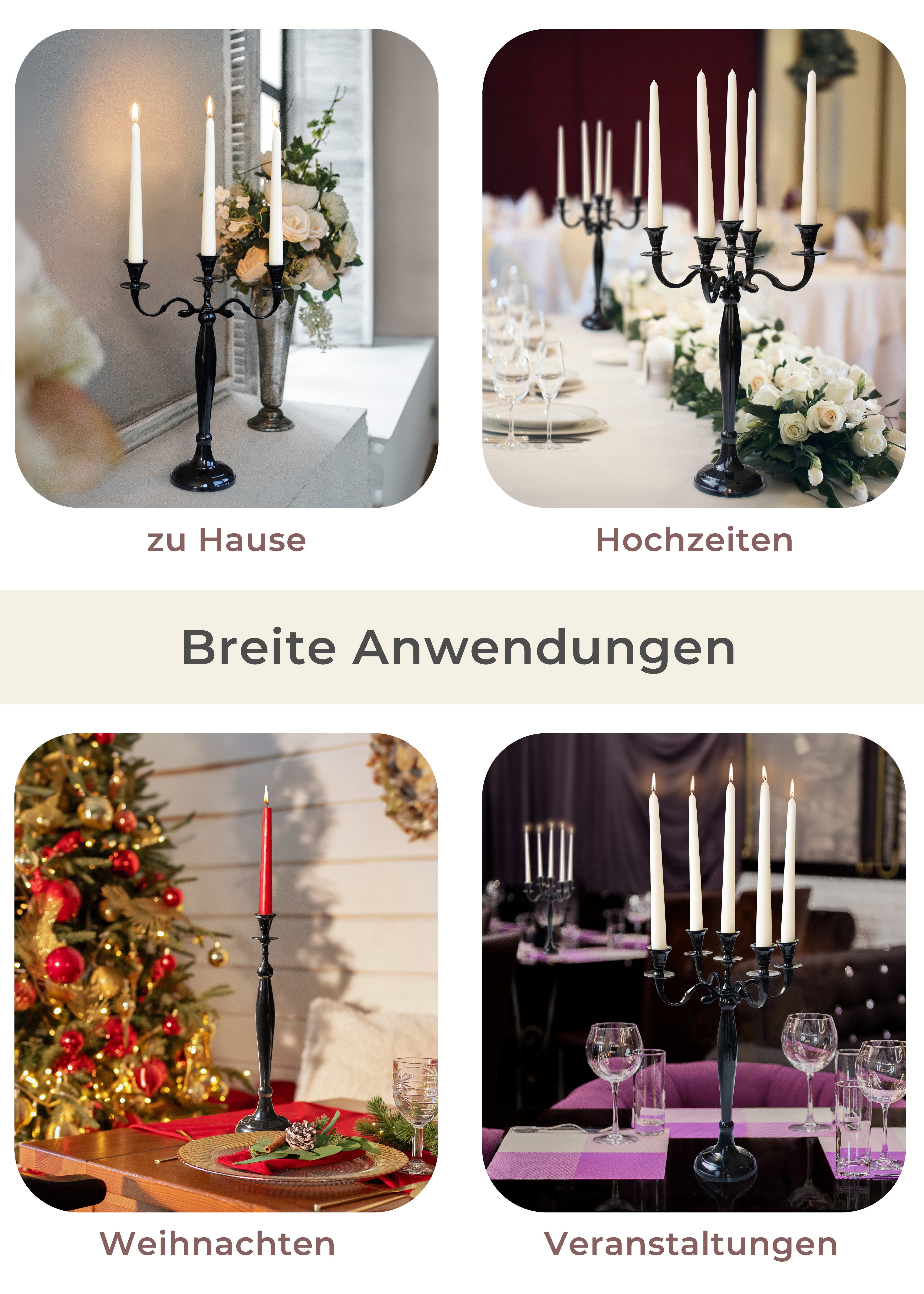 Gräfenstayn Kerzenständer Kerzenleuchter 5-armig Kerzenständer, Gräfenstayn® Kerzenleuchter 5-armig Kerzenständer