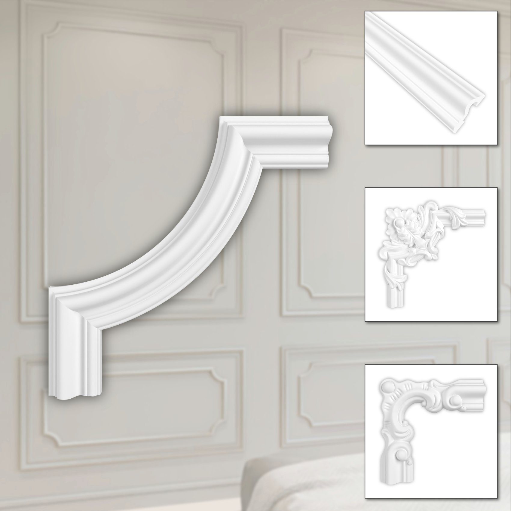 Hexim Zierleiste HCR502-1, 2 Ecken, HEXIM Eckstück aus PU-Polyurethane - ex günstig online kaufen