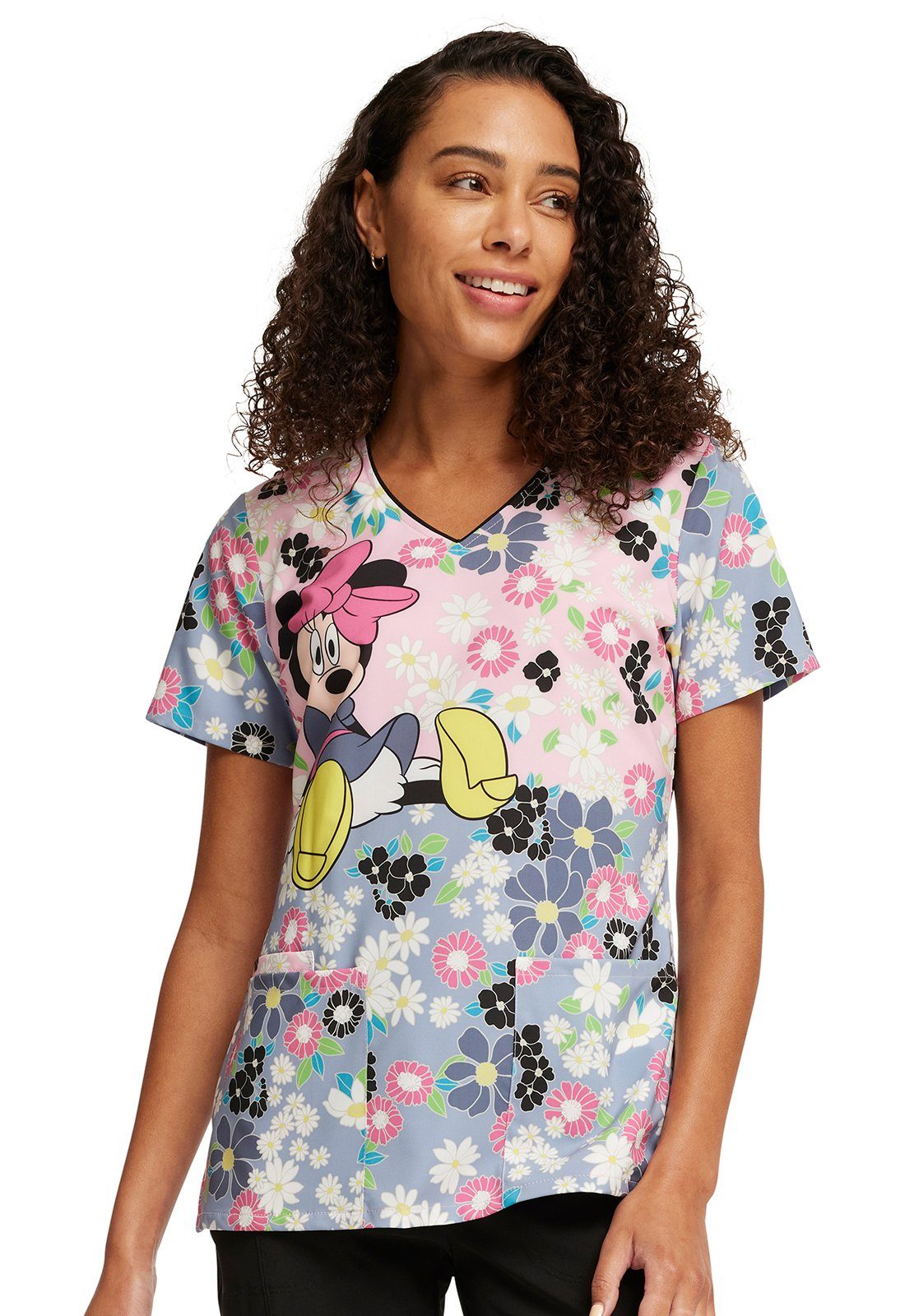 Funktionsbluse Bunt bedruckter Damen Kasack "Minni Maus"