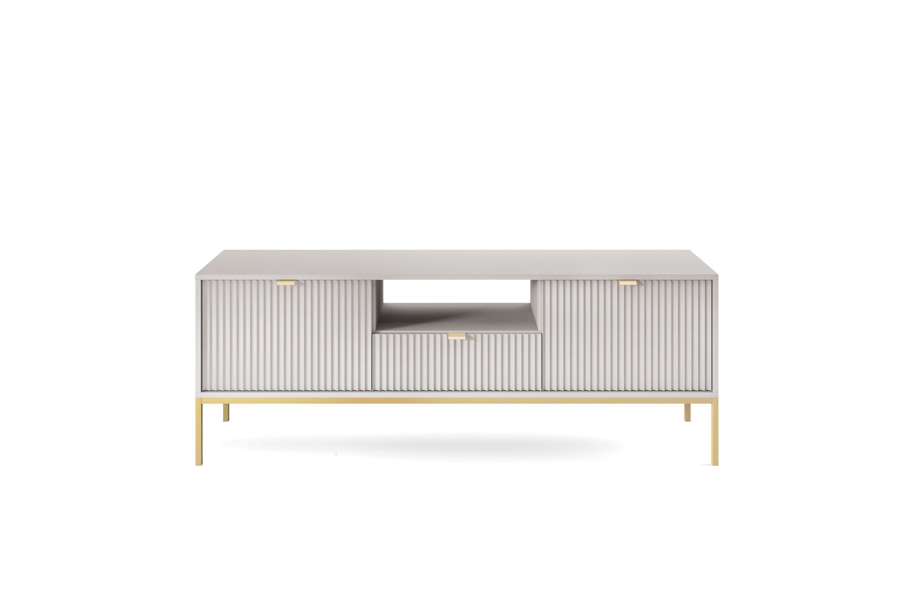 MOEBLO TV-Board Light RTV154 (Lowboard Fernsehtisch TV Bank TV Tisch Fernseher Tisch TV Möbel - RTV-Schrank, geriffelt, moderne), (HxBxT):56 x154x39 cm