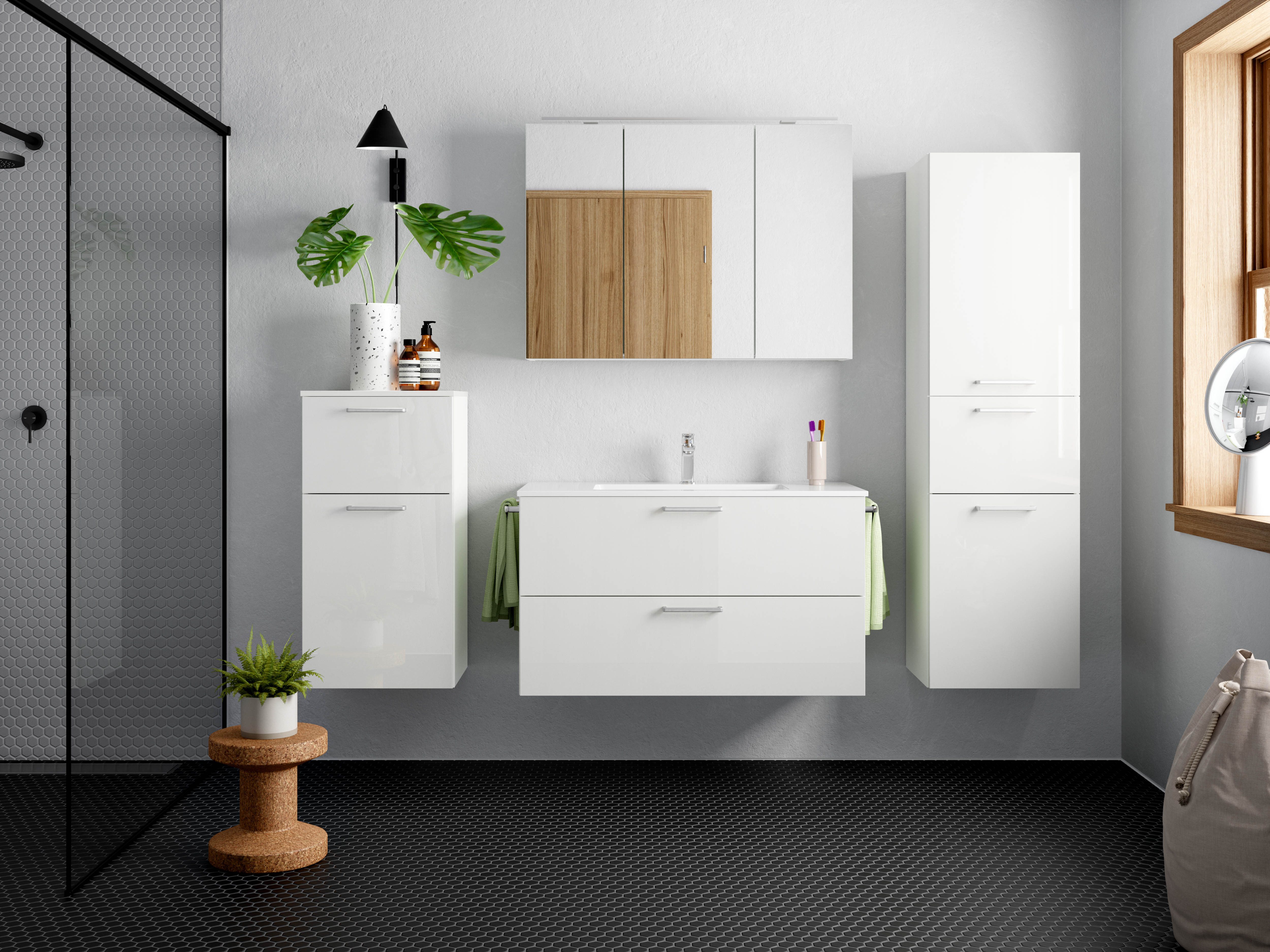 nobilia® Badmöbel-Set Tolvina, (4-St., vormontiert, mit günstig online kaufen