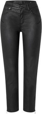 MAC Röhrenhose RICH SLIM chic coating mit Reißverschluss-Detail am Bein