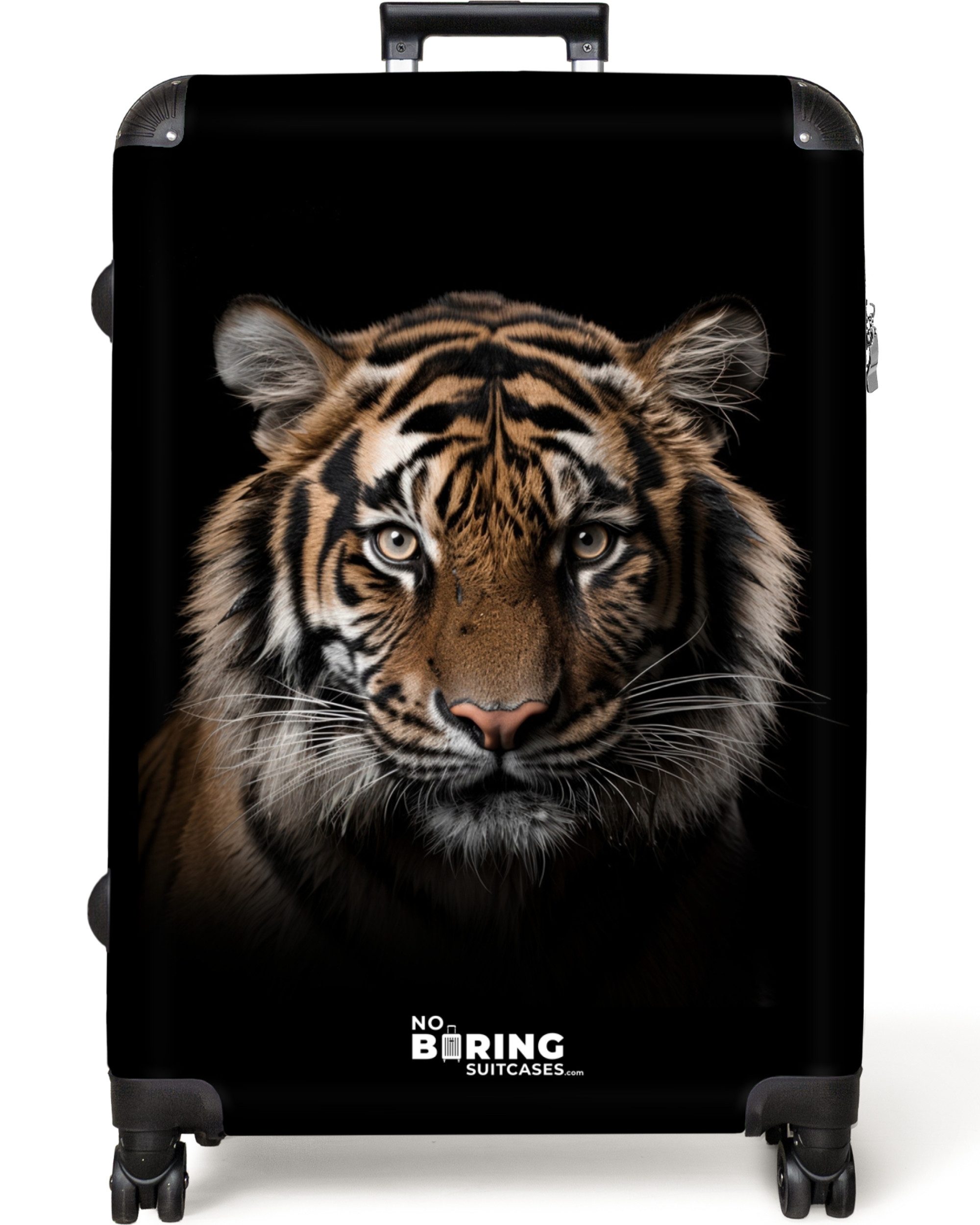 NoBoringSuitcases.com© Hartschalen-Trolley Tigerporträt mit schwarzem Hinte günstig online kaufen