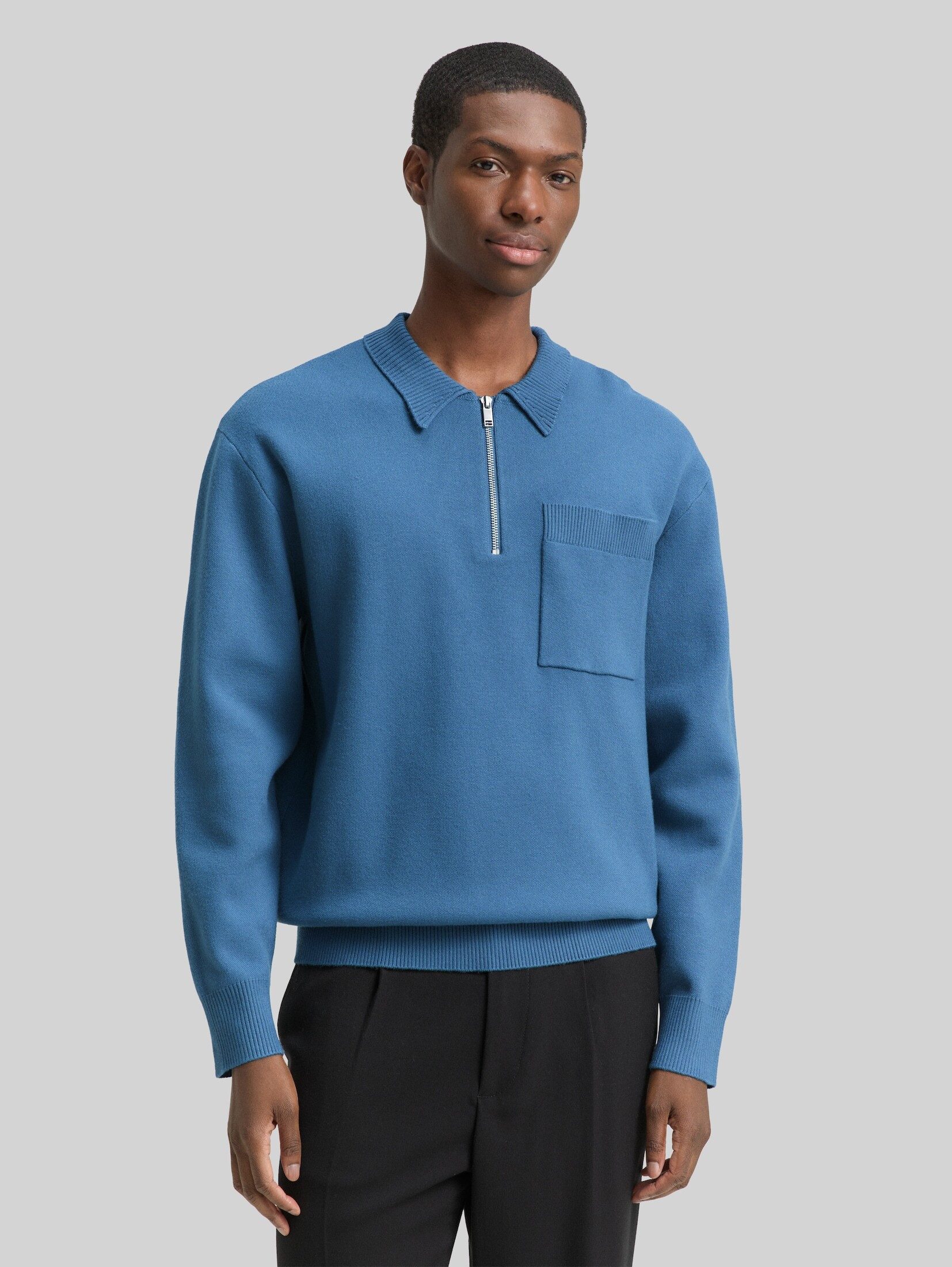 TOM TAILOR Denim Strickpullover Pullover & Strickjacken Relaxed Fit Strickpullover mit Polokragen