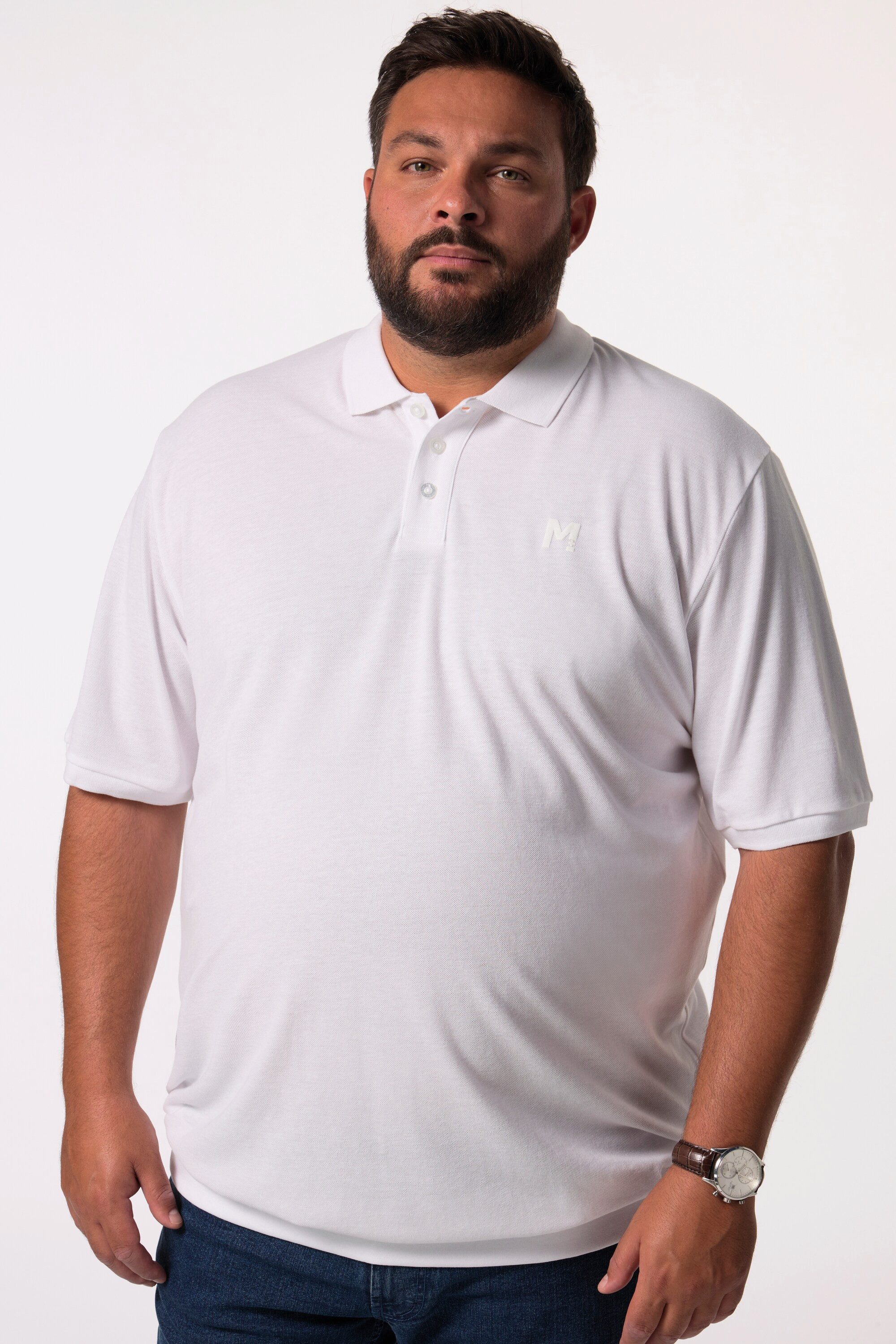 Men Plus Poloshirt Poloshirt Bauchfit Basic Piqué Halbarm günstig online kaufen