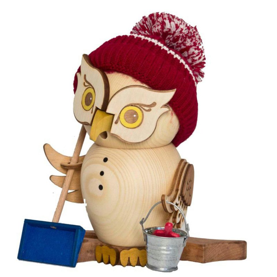 Kuhnert Weihnachtsfigur Kuhnert Räucherfigur Eule Schneefeger (1 St)