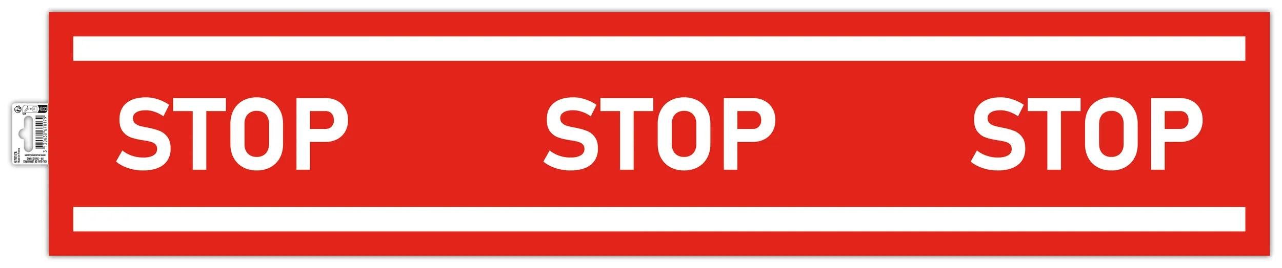 EXACOMPTA Warnschild Hinweisschild Band Stop PVC selbstklebend rutschfest 100 cm Rot 67017E, Sockel