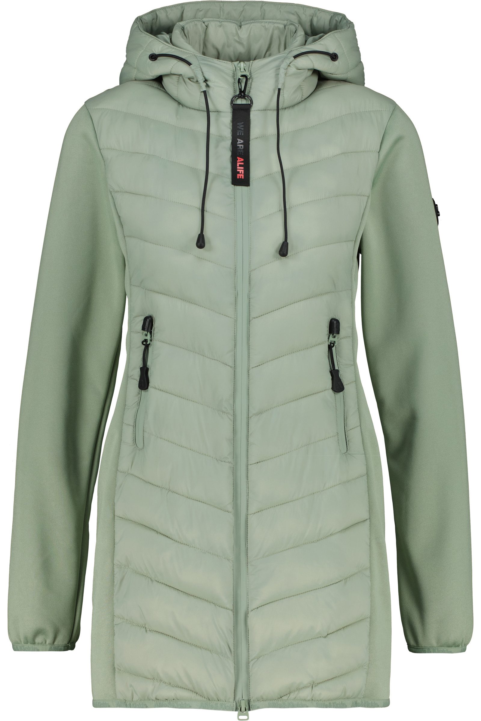 Alife & Kickin Sommerjacke Damen YlvaAK A Übergangsjacke, Jacke Chevron-Steppung, Kapuze mit Kordelzug, Zwei-Wege-Reißverschluss