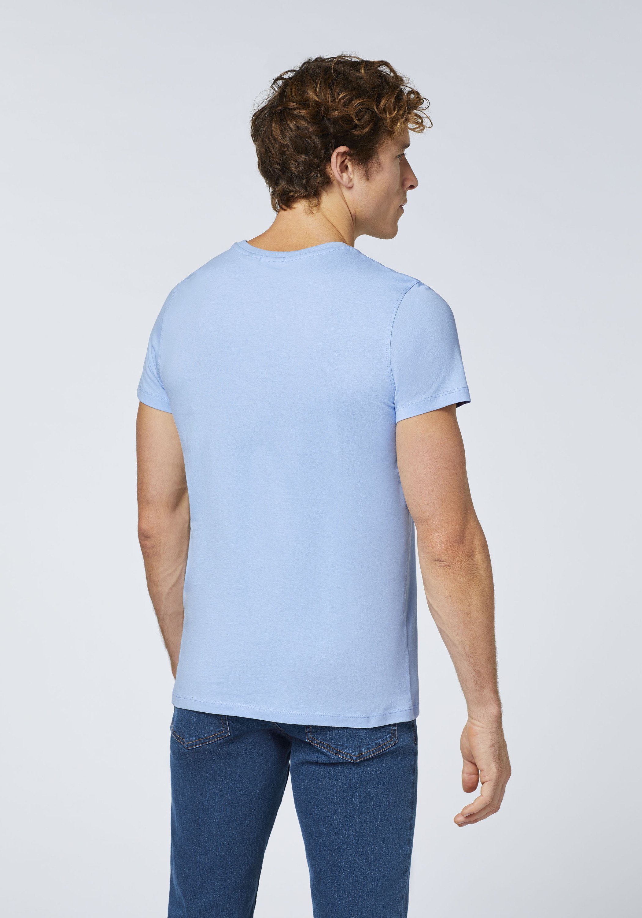 16-3922 Blue Brunnera T-Shirt mit 1 Label-Schriftzug Chiemsee Print-Shirt