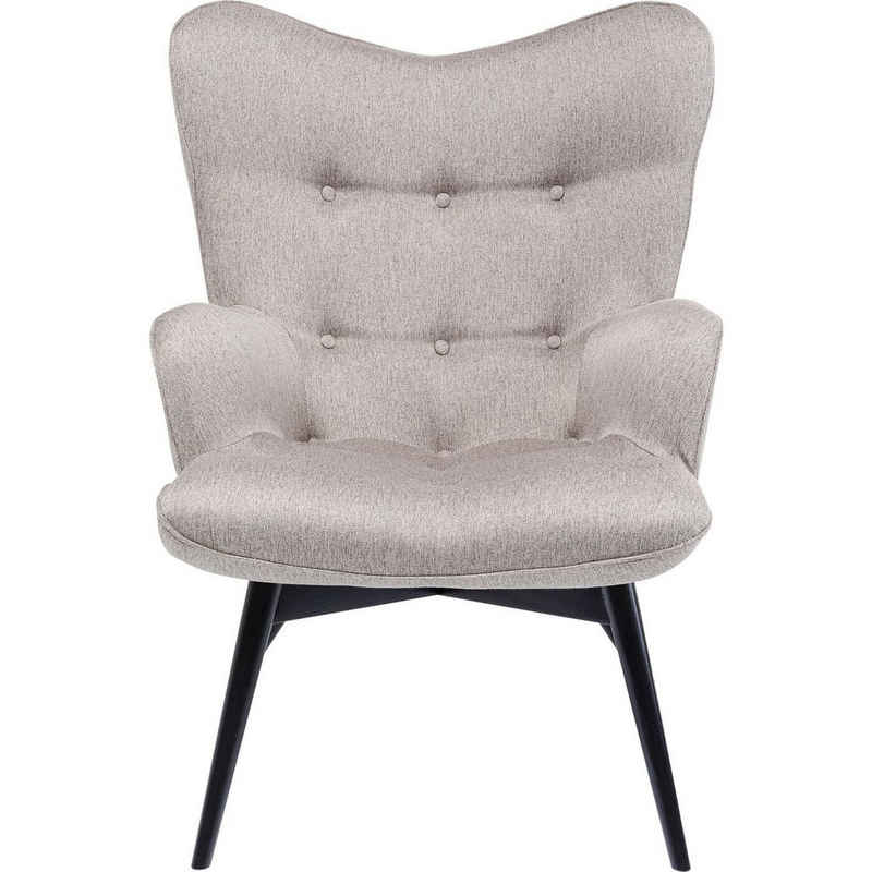 KARE Sessel »Sessel Vicky Loco Taupe«, Bezug: 100 % Polyester, Fuß/Füße: Buche Massivholz lackiert, Polsterung: Polyurethan