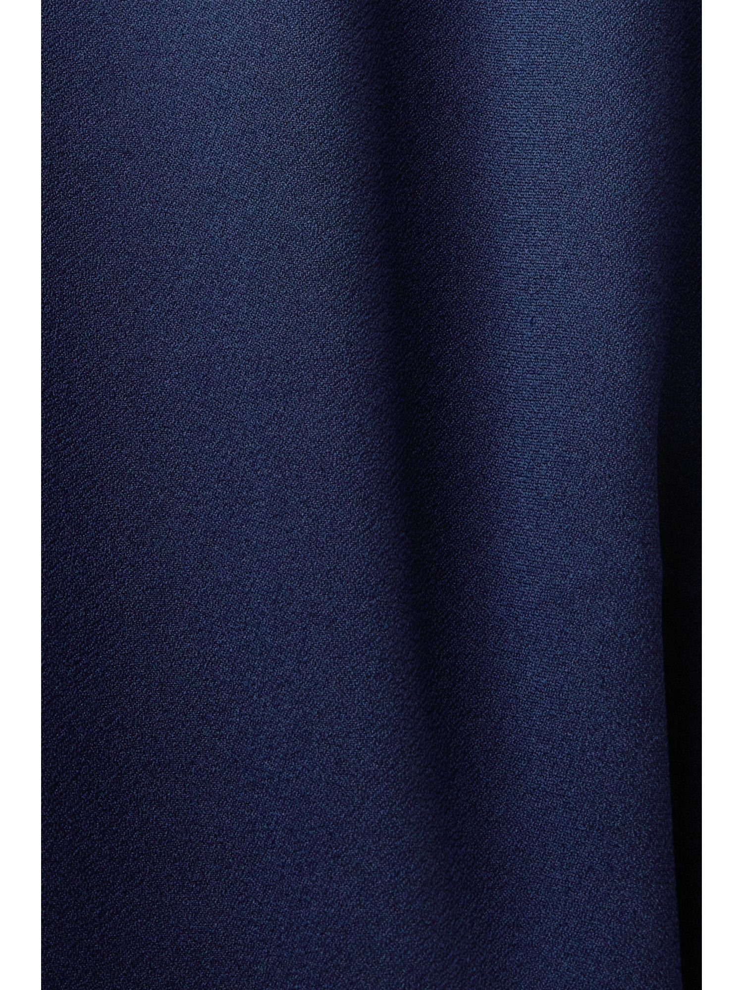 Esprit Collection BLUE Midikleid Laser-Cut-Details DARK Crêpe-Kleid mit