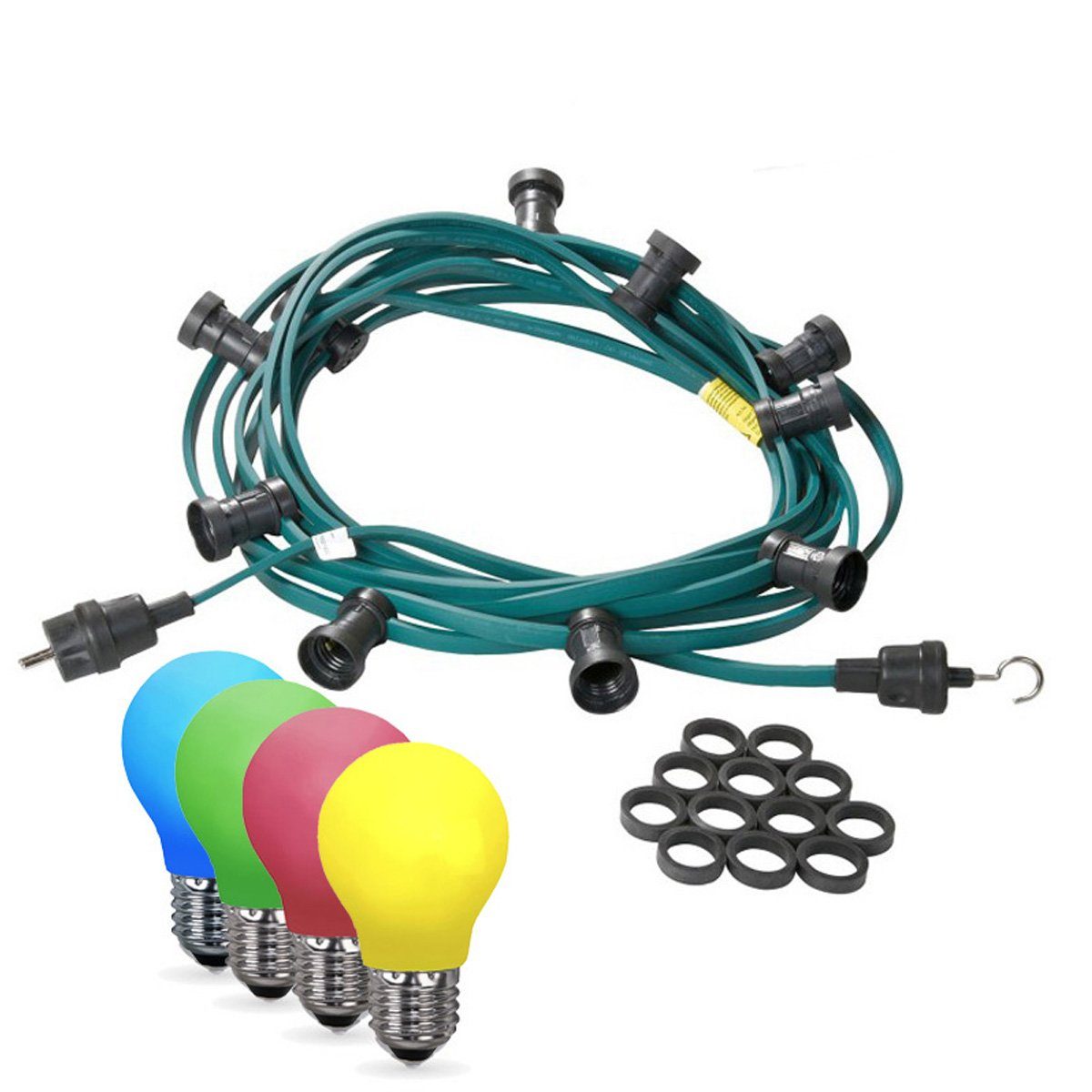 SPICELITE LED-Lichterkette Illu- Party Garten Außenlichterkette 5m 10 bunte LED Tropfenlampen, 10-flammig
