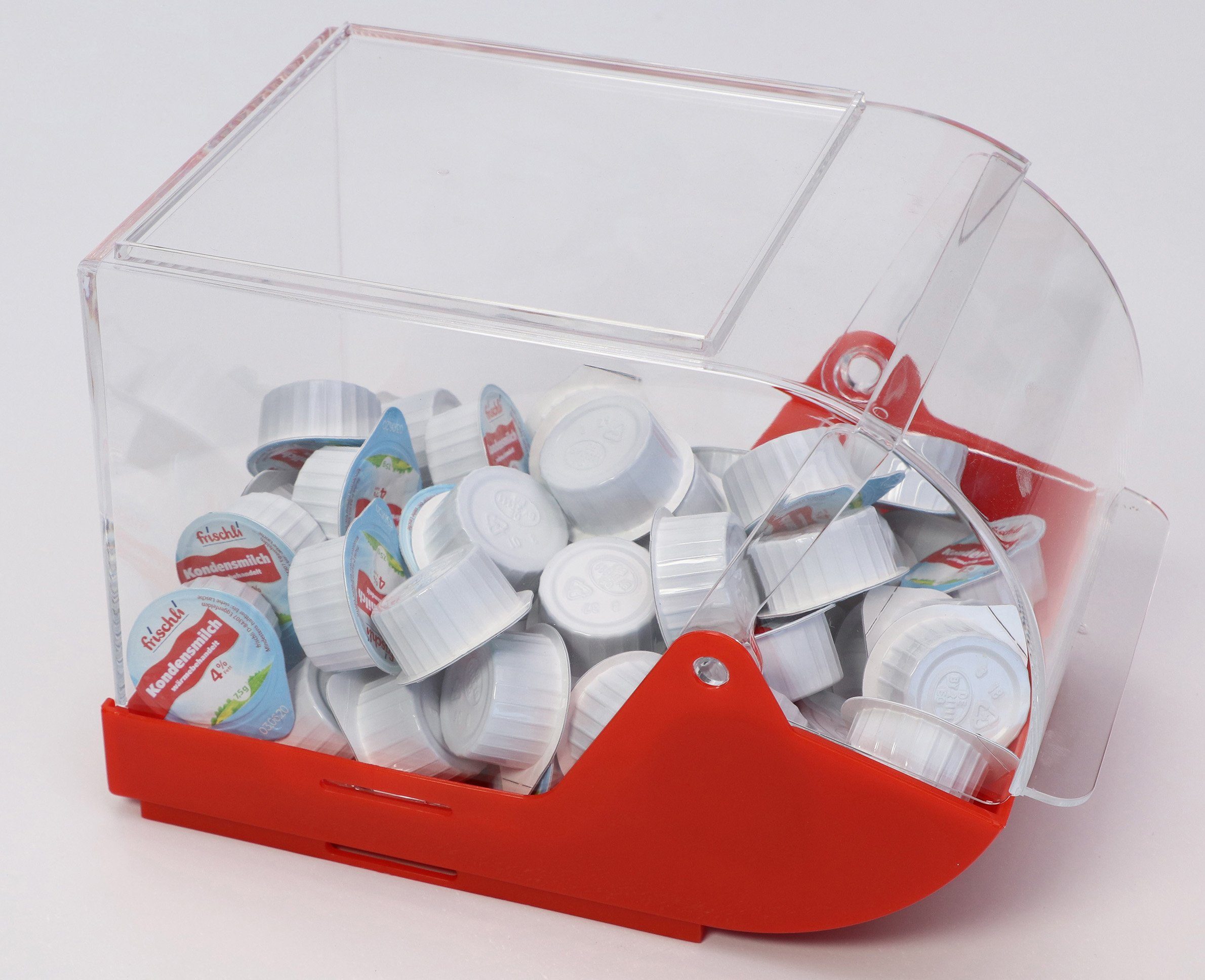 APS Aufbewahrungssystem, Kunststoff, mit stapelbar, Klappe (1-tlg), rot/transparent universal einsetzbar