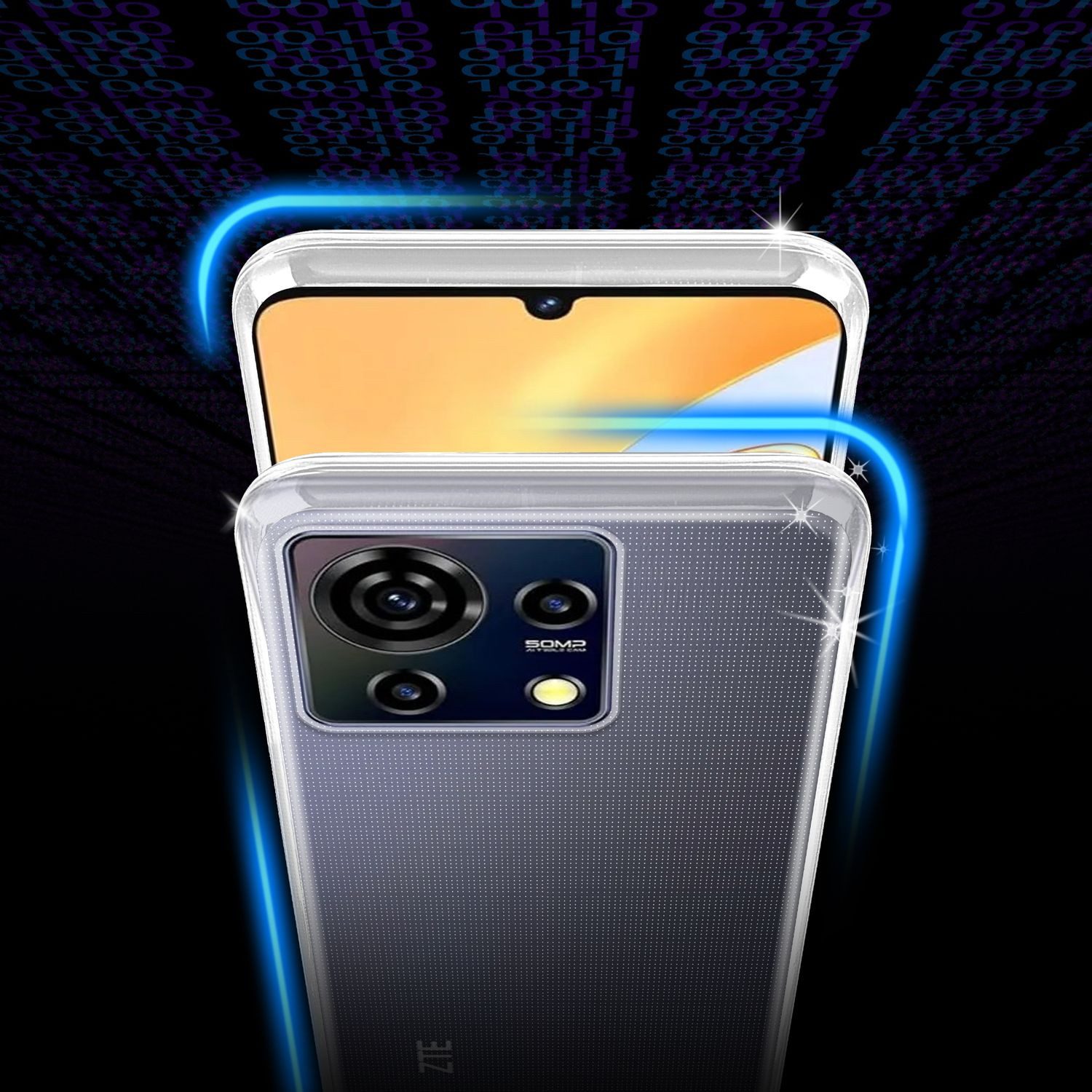 Cadorabo Handyhülle für ZTE Blade V50 Vita Hülle ZTE Blade V50 Vita, Hülle TPU Silikon Handy Schutzhülle Slim Transparent Case Cover