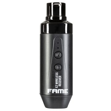 Fame Audio Mikrofon (Fame EZ Wireless Wiederaufladbares XLR-Aufstecksender und -Empfänger System für Mikrofone, Leistungsstarke Funktechnologie, hochwertige Audioqualität, Reichweite bis zu 35 Meter), Wireless XLR-Aufstecksender, Wireless XLR-Empfänger