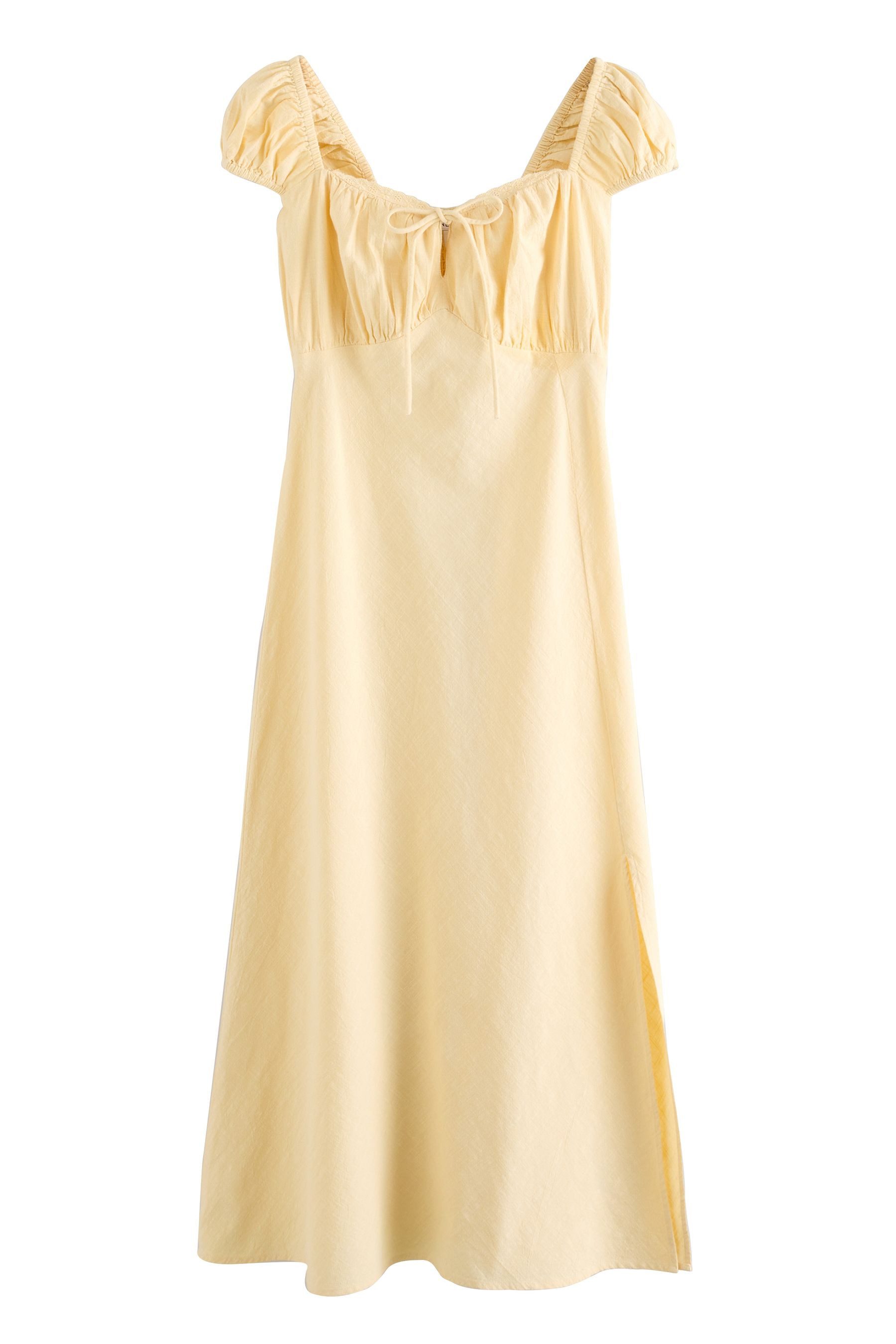 Next Midikleid Midikleid mit Puffärmeln aus günstig online kaufen