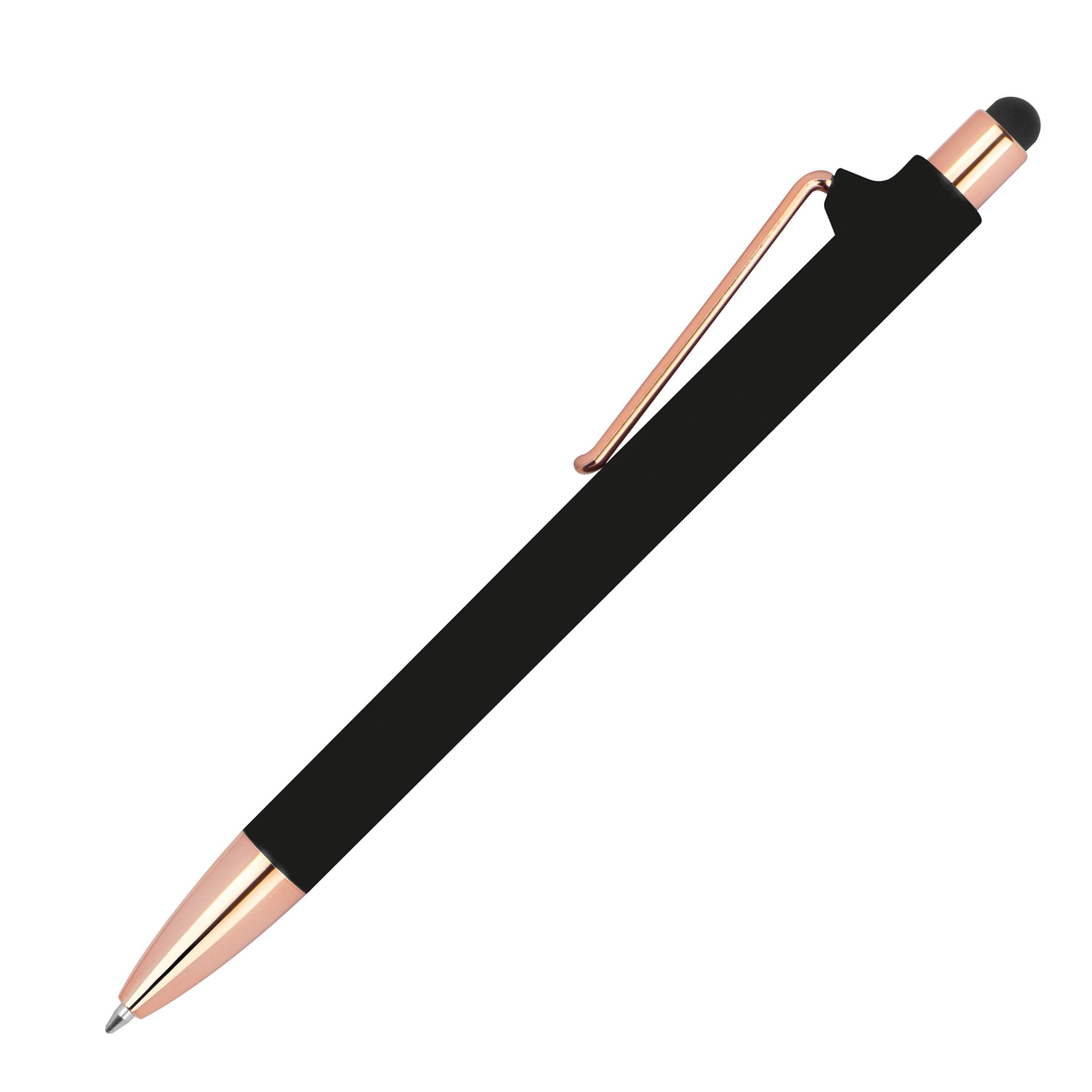 Macma Kugelschreiber 5 Touchpen-Kugelschreiber aus Metall "Roségold-Edition" / gummiert / 5 – Bild 4 von 5