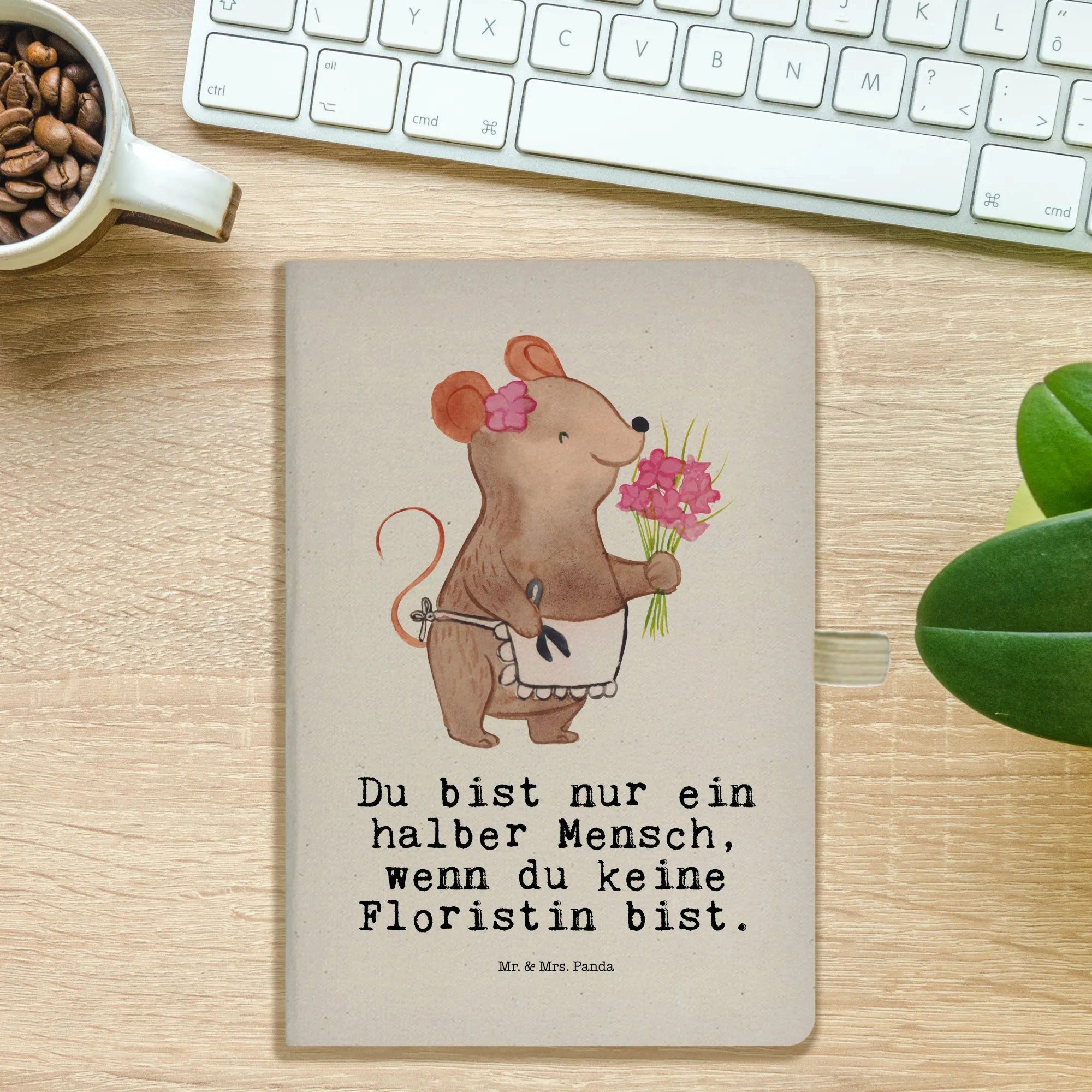 Thumbnail - Mr. & Mrs. Panda Notizbuch Floristin Herz - Transparent - Geschenk, Kollege, Jubiläum, Blumenhän Mr. & Mrs. Panda, Inspi...