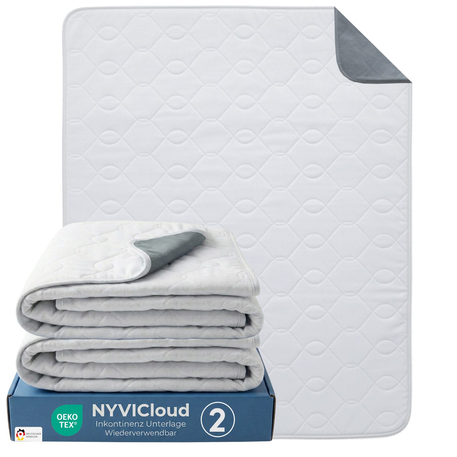 Inkontinenzauflage Inkontinenzauflage NYVICare 75x90 cm wasserdicht Inkontinenzunterlage NYVI, Bei 95°C waschbar kochfest, wasserdichter Matratzenschutz Bett