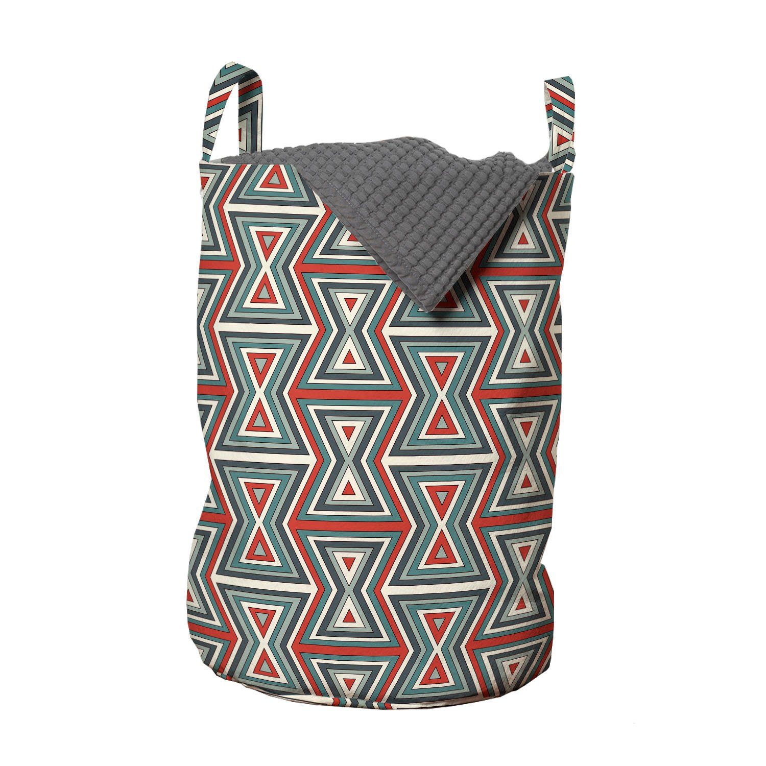 Sanduhr-Muster Wäschesäckchen mit Kordelzugverschluss Geometrisch für Griffen Waschsalons, Abakuhaus Wäschekorb