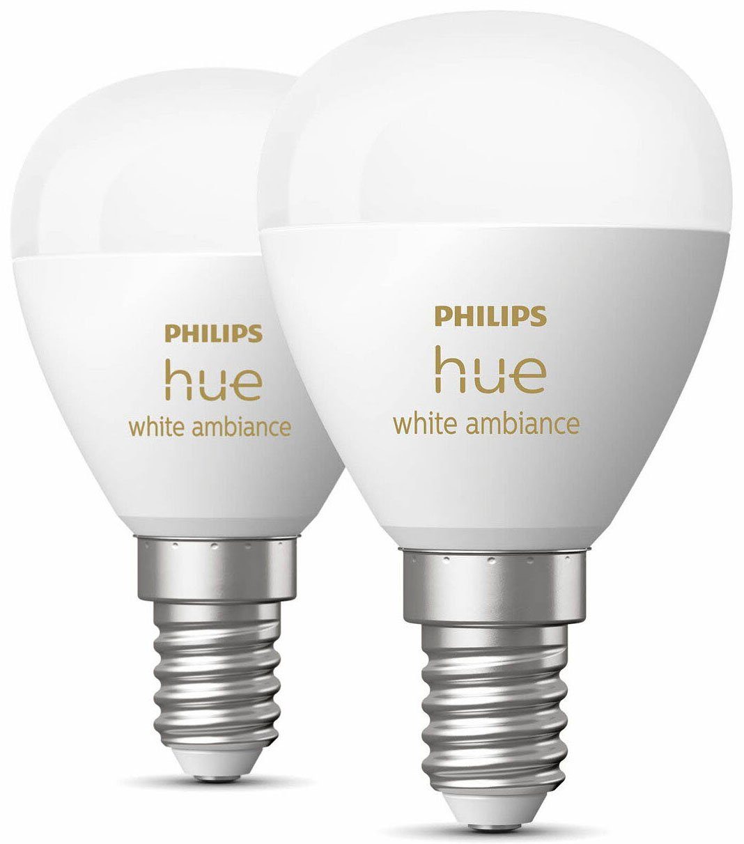 St., Hue Warmweiß Philips LED-Leuchtmittel 2 E14, White,