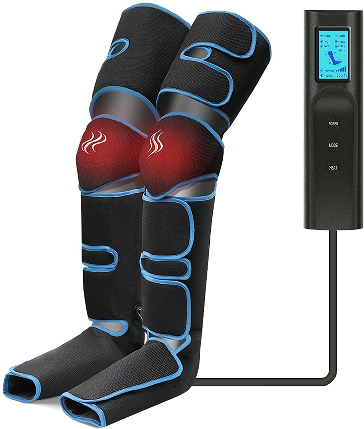 COOL-i ® Fußmassagegerät, Bein Massagegerät mit Luftkompression,  Fußmassagegerät mit Tragbaren Controller, 6 Modi/3 Intensitäten für  Waden/Oberschenkel/Fußmassage