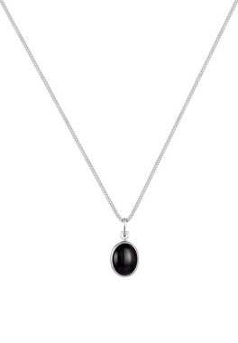 Elli Collierkettchen Onyx Anhänger Oval Klassisch 925 Silber