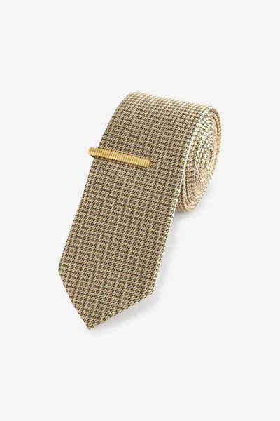 Next Krawatte Schmale Krawatte aus Recyclingpolyester + Klammer (2-St)