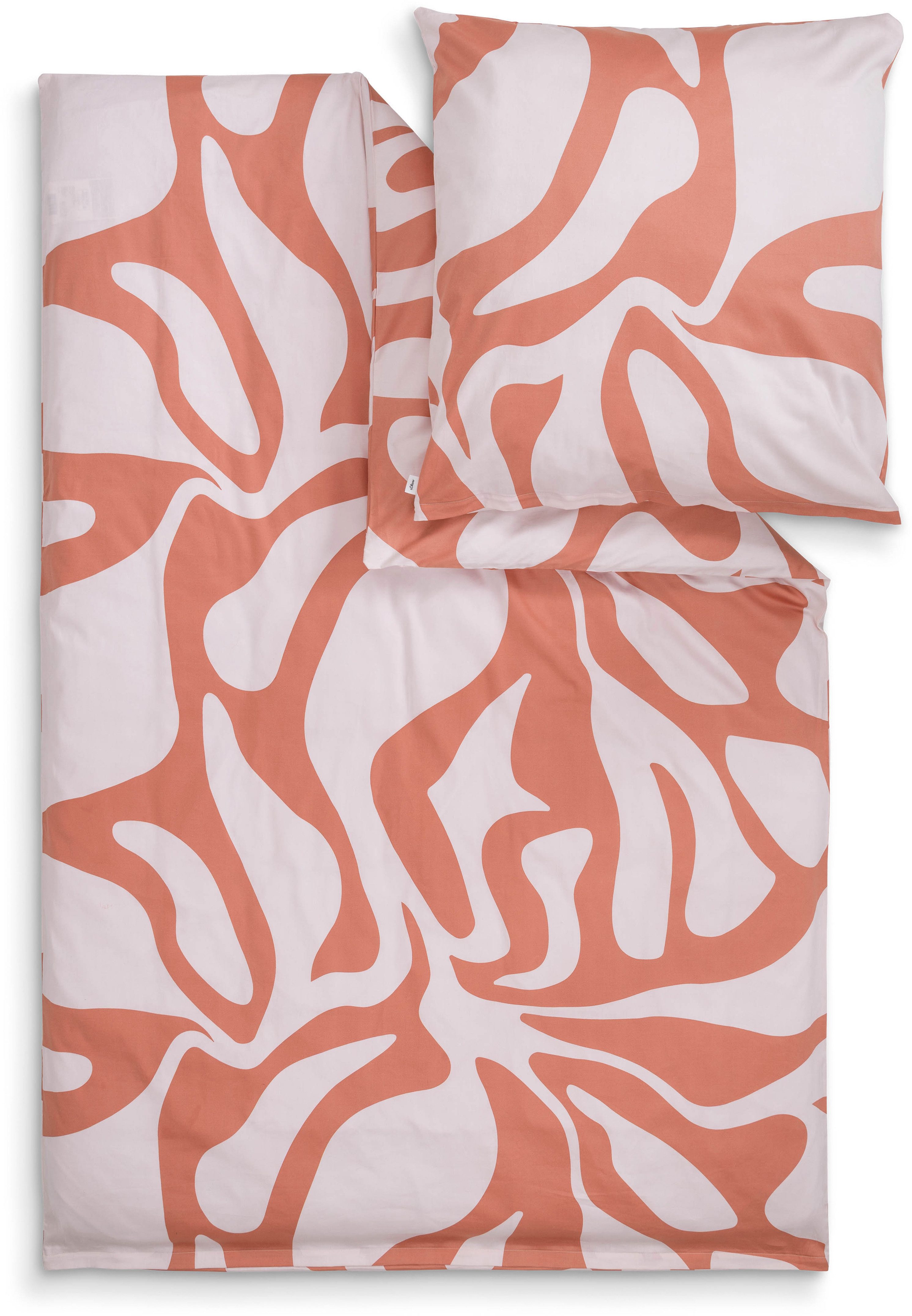 s.Oliver Bettwäsche s.Oliver Satinbettwäsche, Mako-Satin, 2 teilig, modernes Botanical-Design