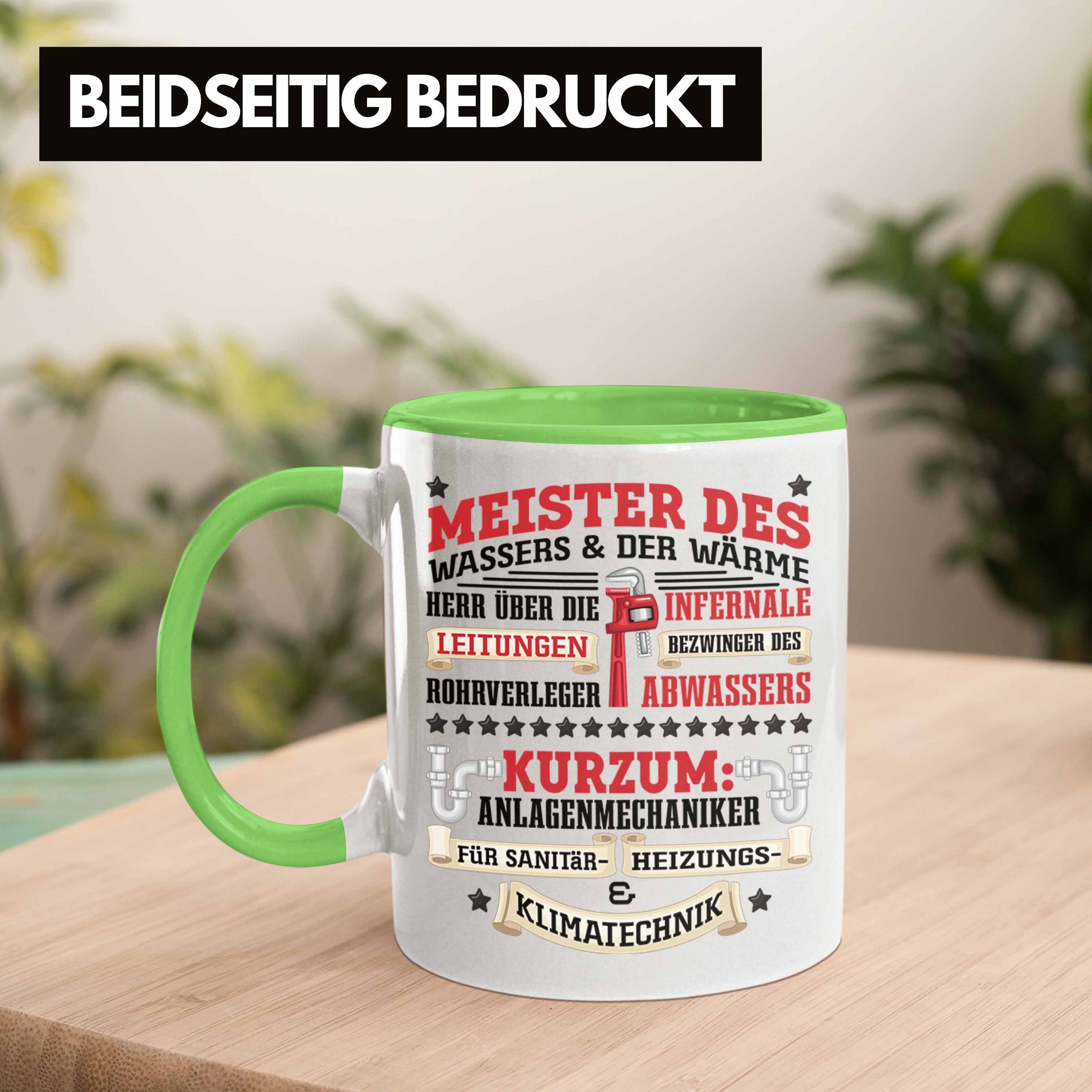 Geschenk Heizungsbauer Tasse Tasse K Grün Klempner Trendation Spruch Männer Anlagemechaniker