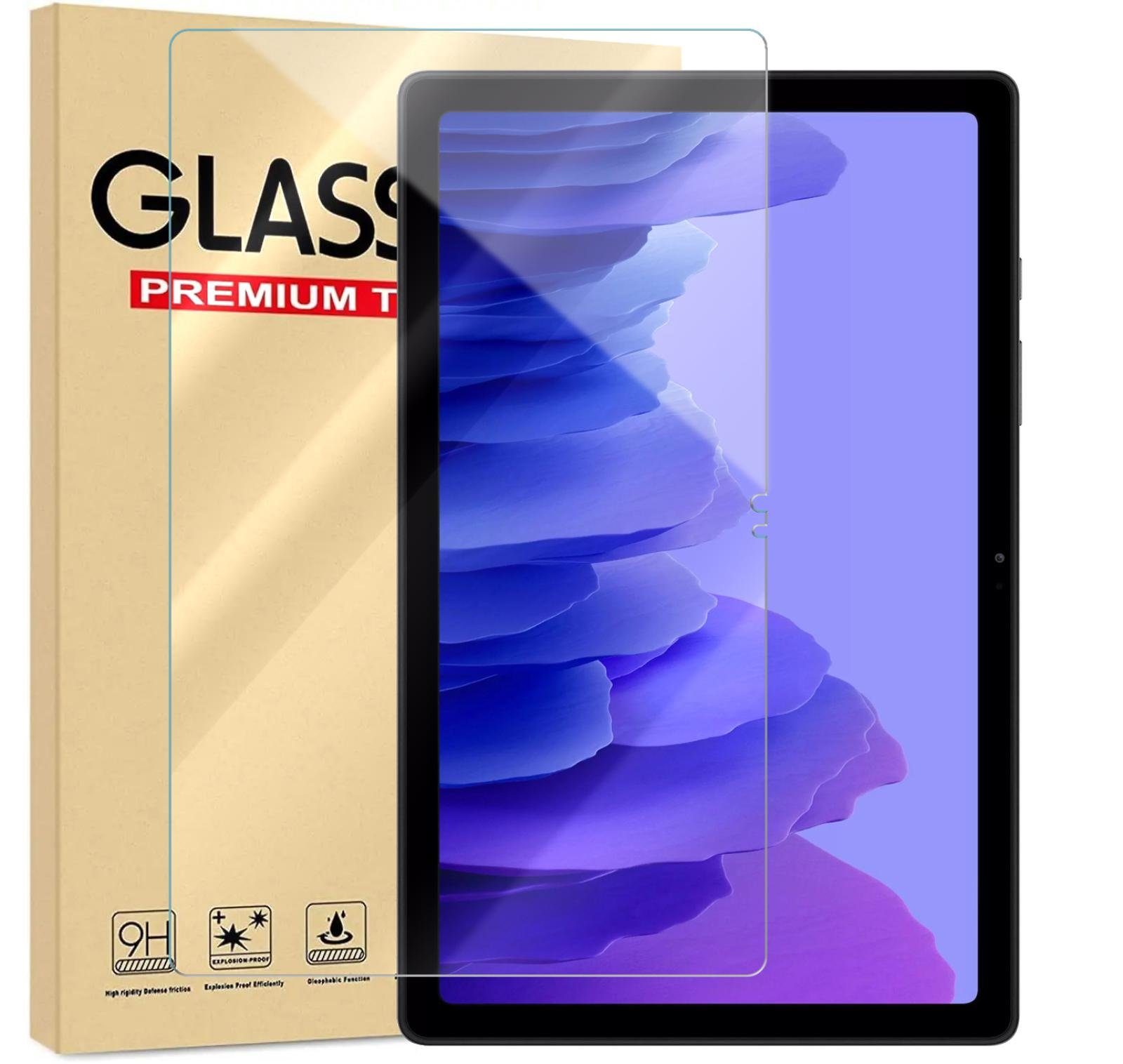 Numerva Schutzfolie Panzer Folie für Samsung Galaxy Tab A7 10.4 2020, (Schutzfolie, 1x Schutzfolie 2x Reinigungstücher), Tablet Display Schutzglas Folie Echt Glas Folie 9H