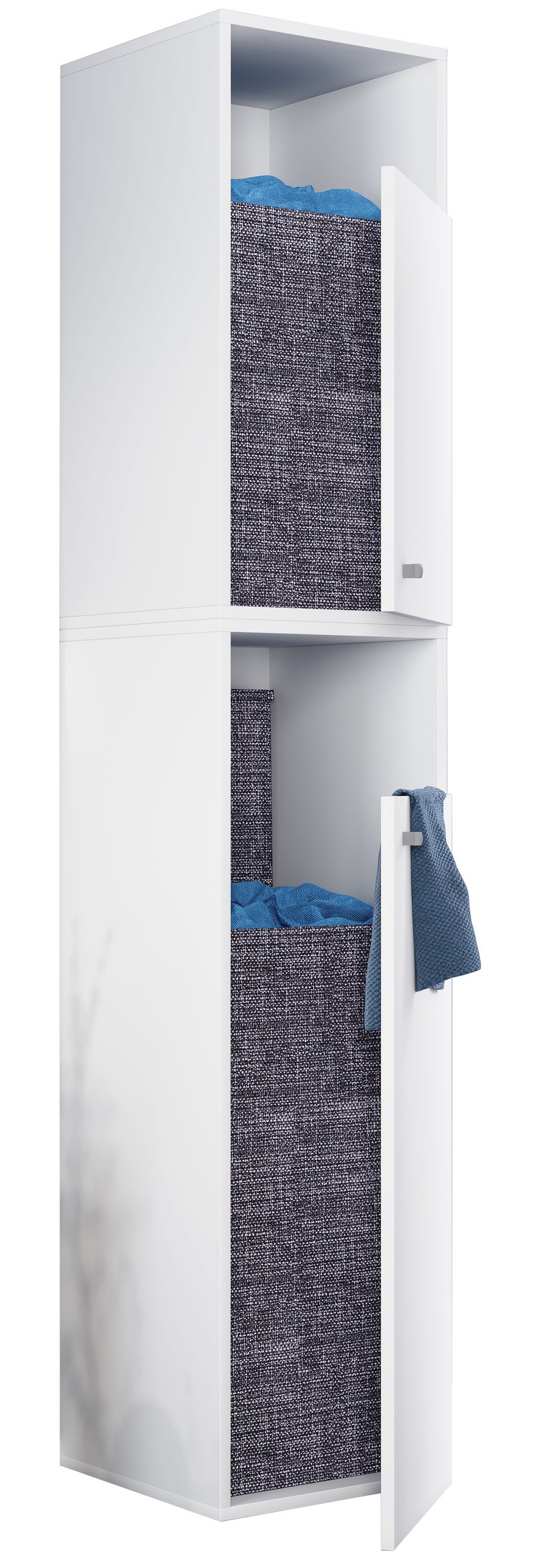 VCM Hochschrank Wäscheschrank Wäschetruhe Wäschebox Dreso XXL 2f