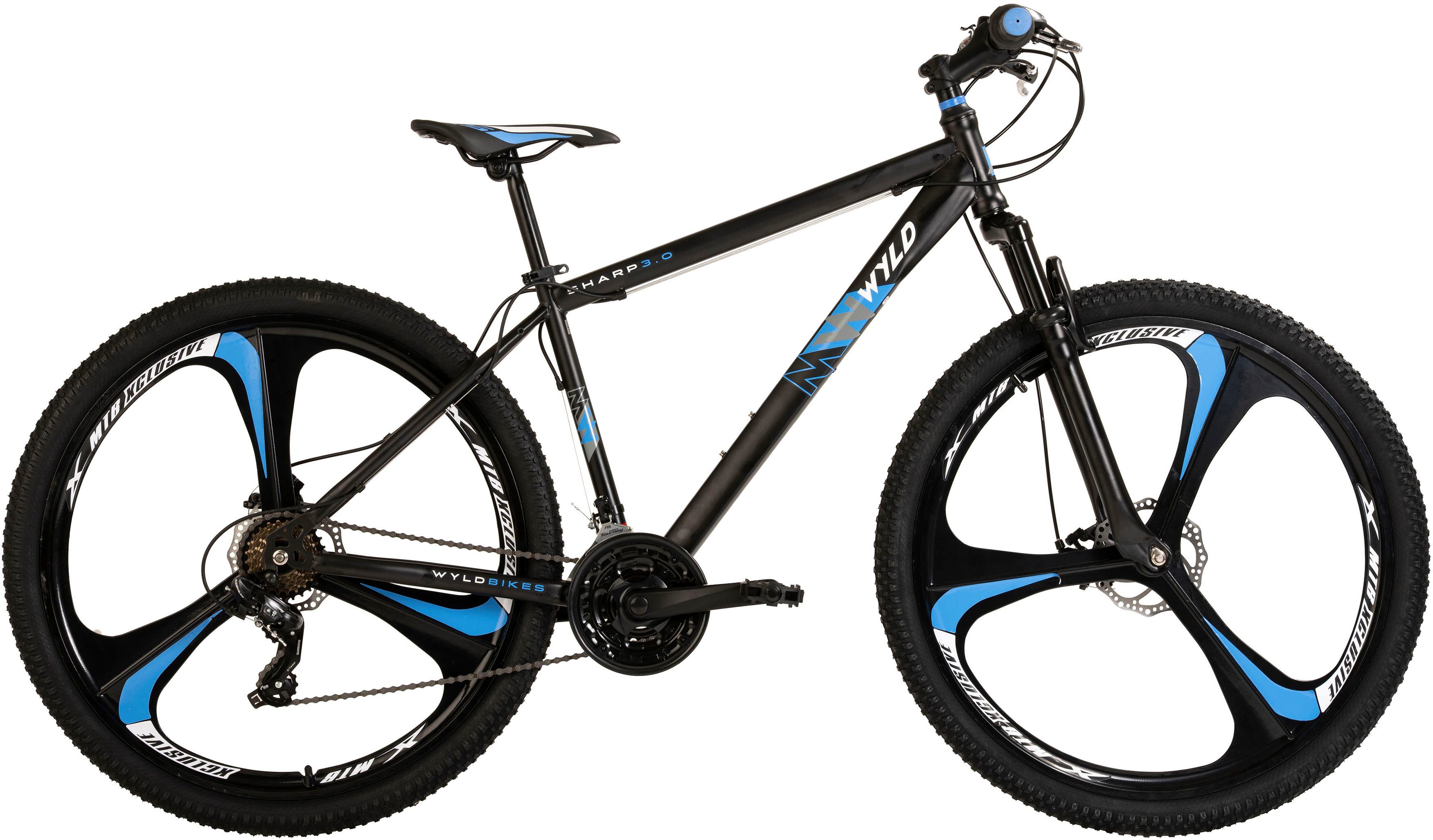 WYLD Mountainbike Mountainbike Hardtail 29'' Sharp Schwarz-Blau 21 Gänge, 21 Gang, Kettenschaltung