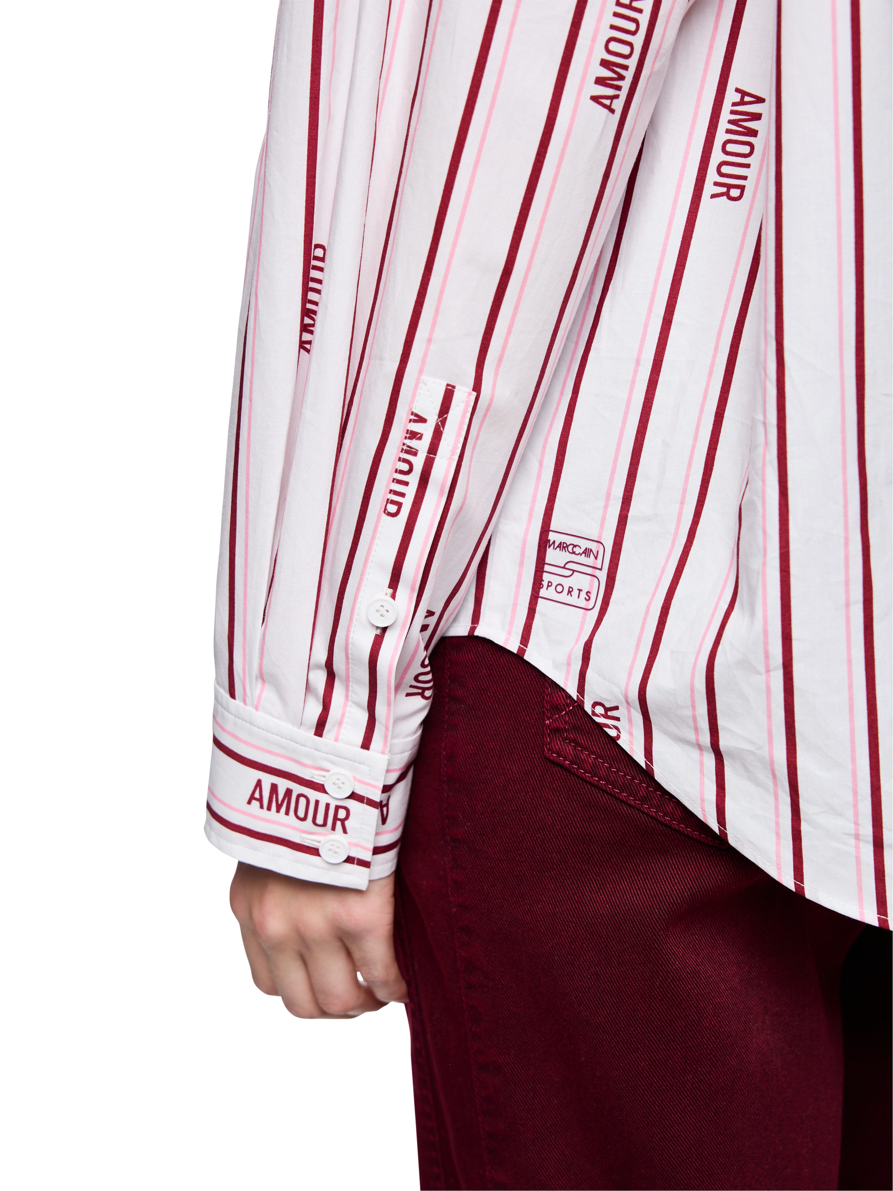 Marc Cain Hemdbluse Mon Cherry Premium Damenmode gestreift