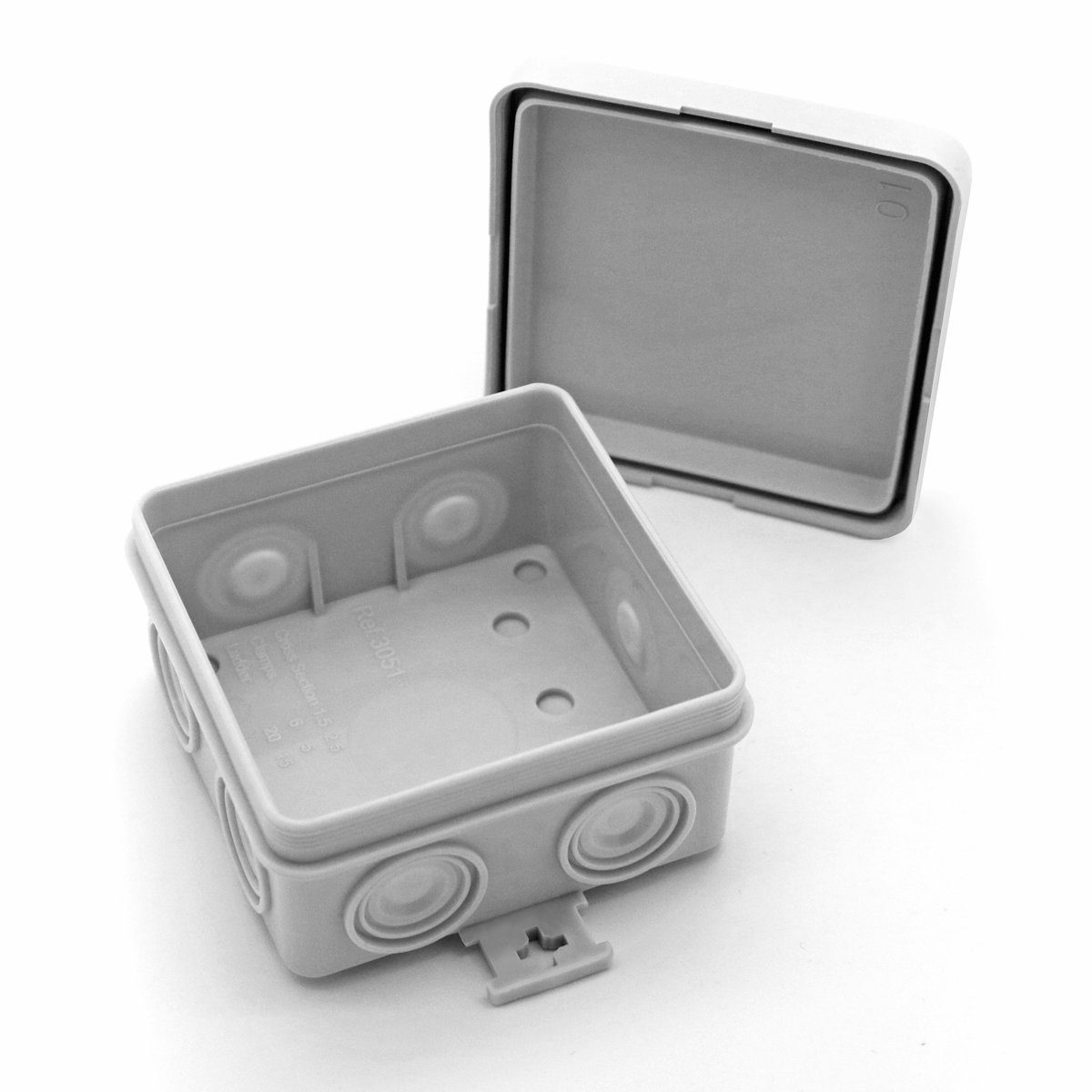 ARLI 8x ARLI Abzweigdose 75 x 75 x 40 mm Industriegehäuse Steckdosenverteiler 7-fach (vor Staub und Strahlwasser), Verbindungsdosen Industriegehäuse Verteilerkasten Verteilerdose