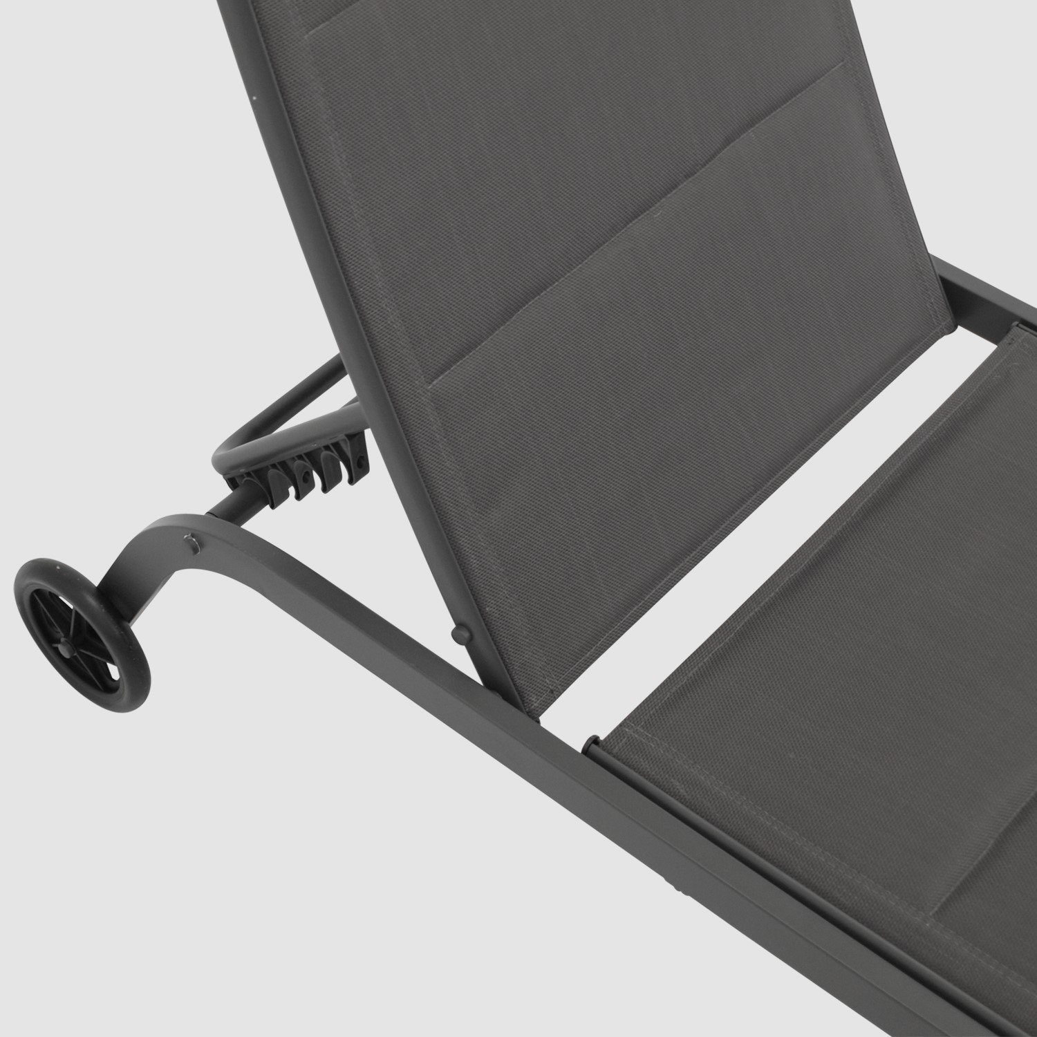 DEGAMO Rollliege RIVA, Metall anthrazit, Bezug Kunstgewebe gepolstert grau, verstellbar