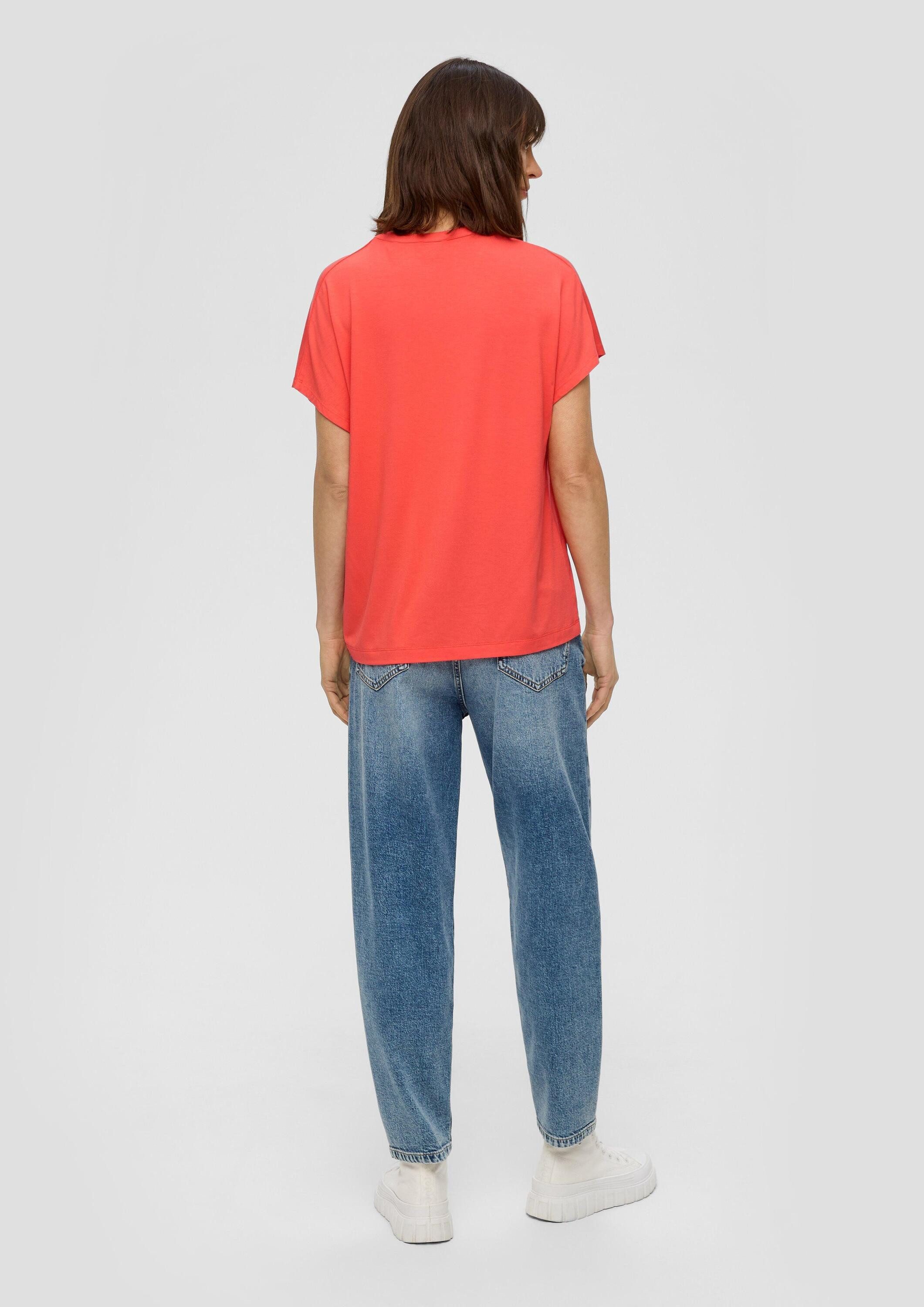 s.Oliver Kurzarmshirt T-Shirt T-Shirt mit V-Ausschnitt