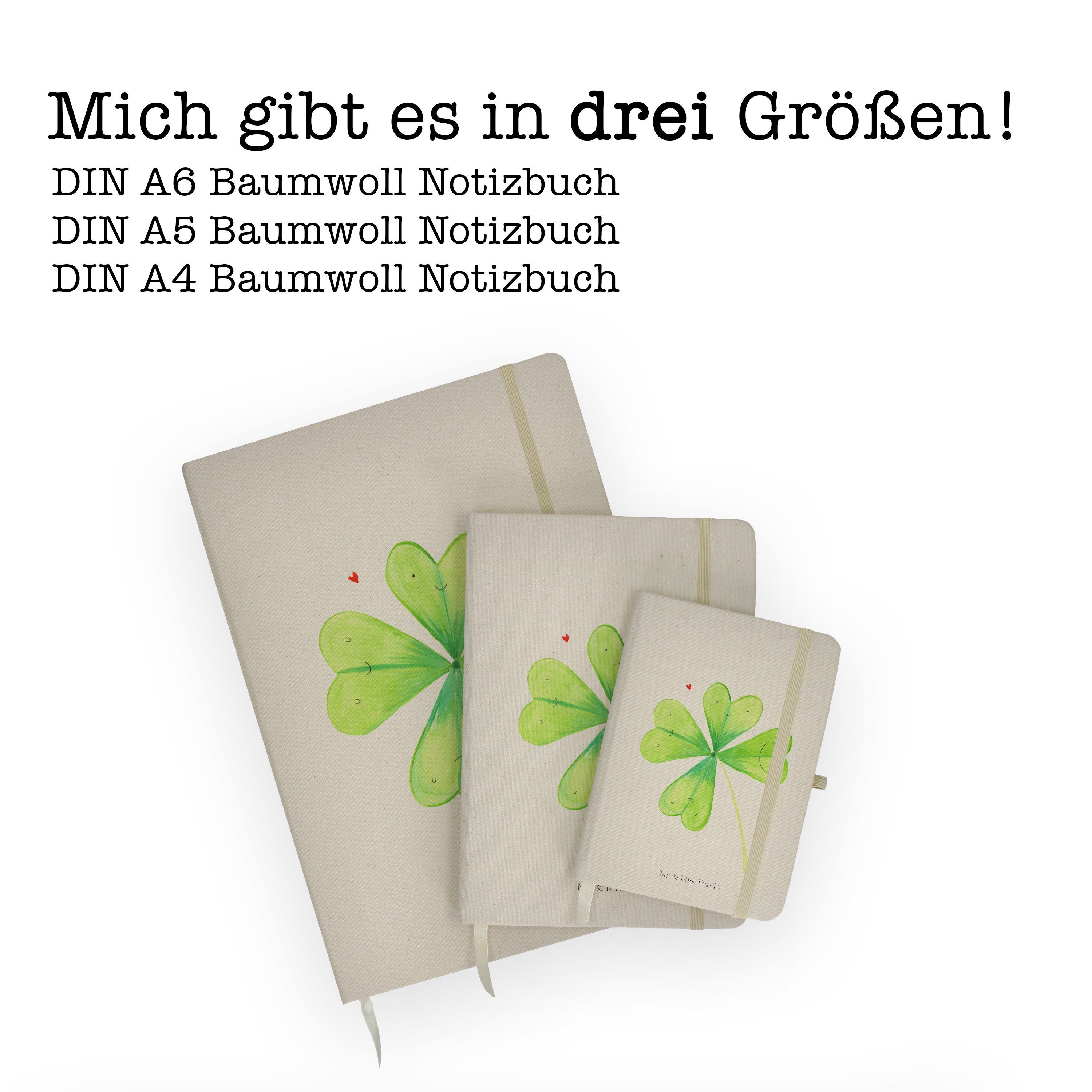 - Mrs. Sommer Kleeblatt Deko, Not Mr. - Panda & Geschenk, Mr. Transparent Panda & Mrs. Notizbuch Umzug, Tagebuch,