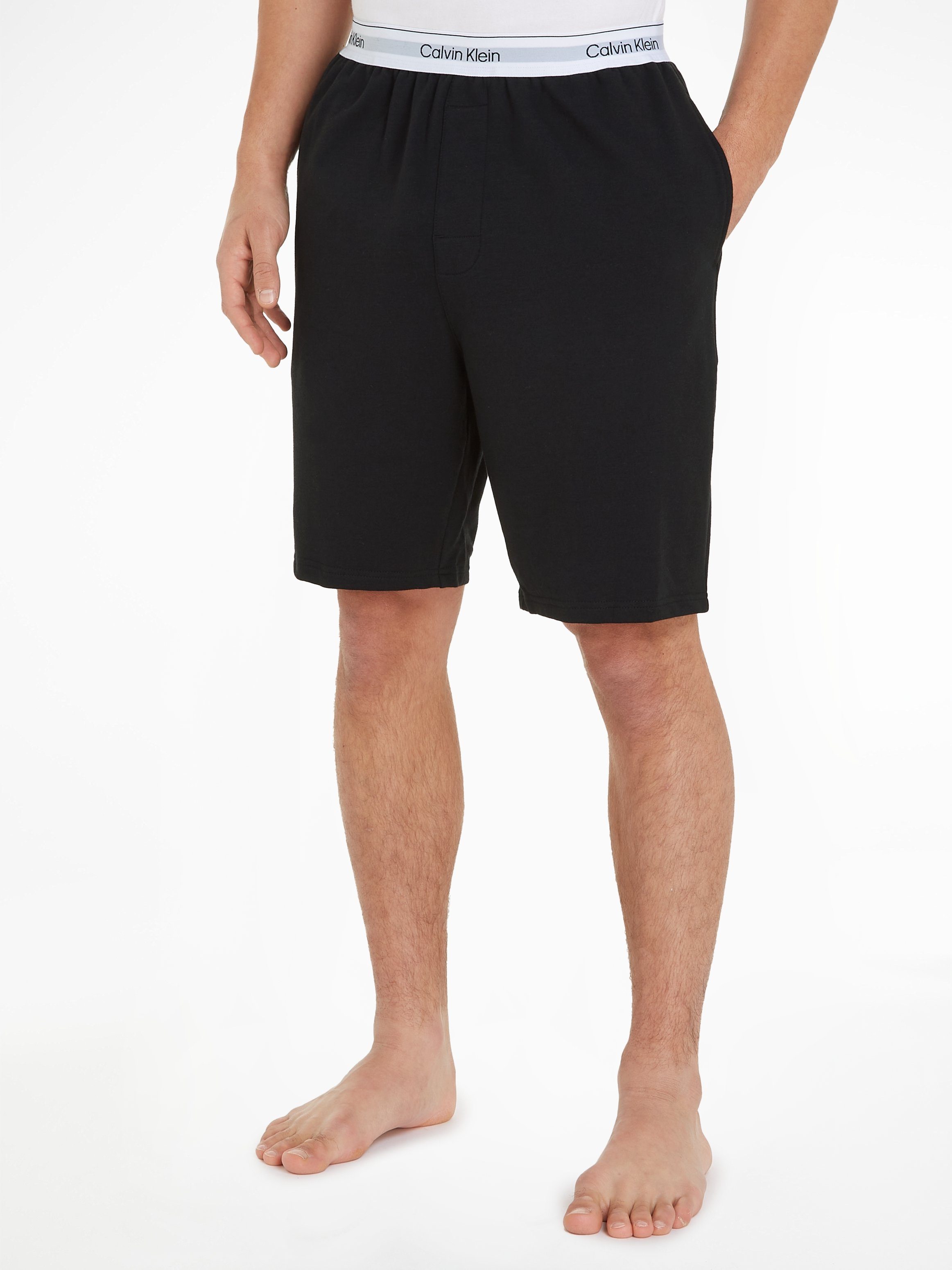 Calvin Klein Underwear Schlafshorts mit Calvin Klein Logoschriftzug am Wäschebund schwarz